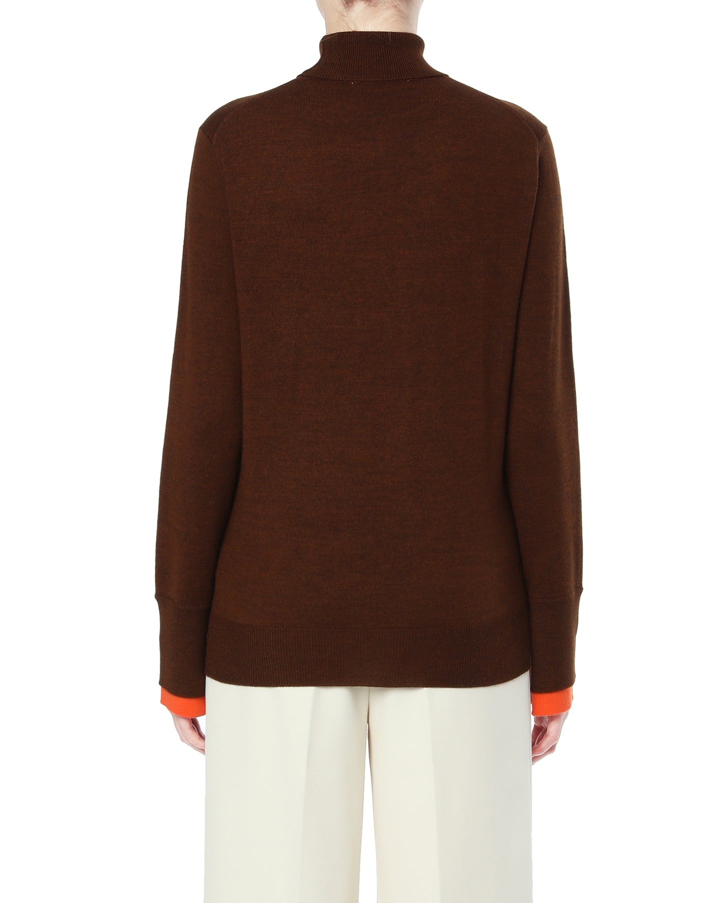 ENFOLD Contrast cuff knit sweater