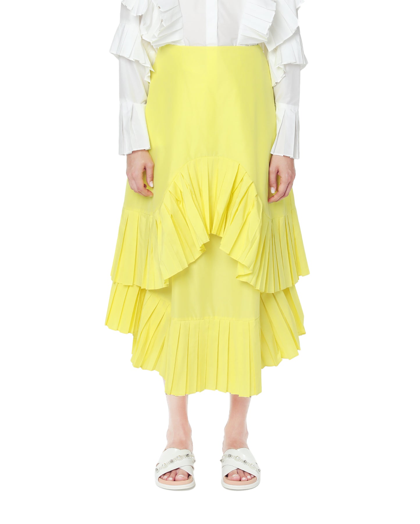 ENFOLD Pleated layered skirt