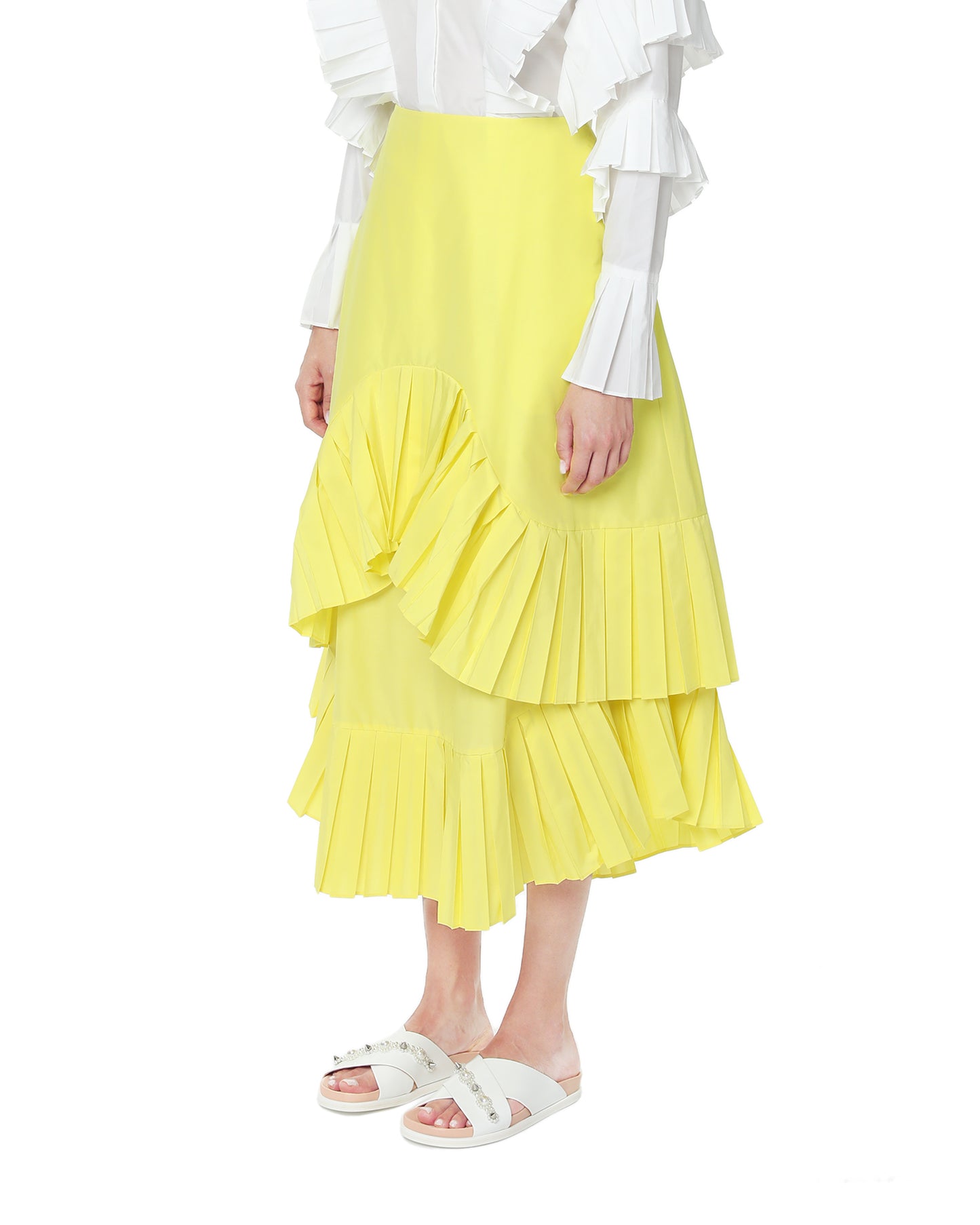 ENFOLD Pleated layered skirt