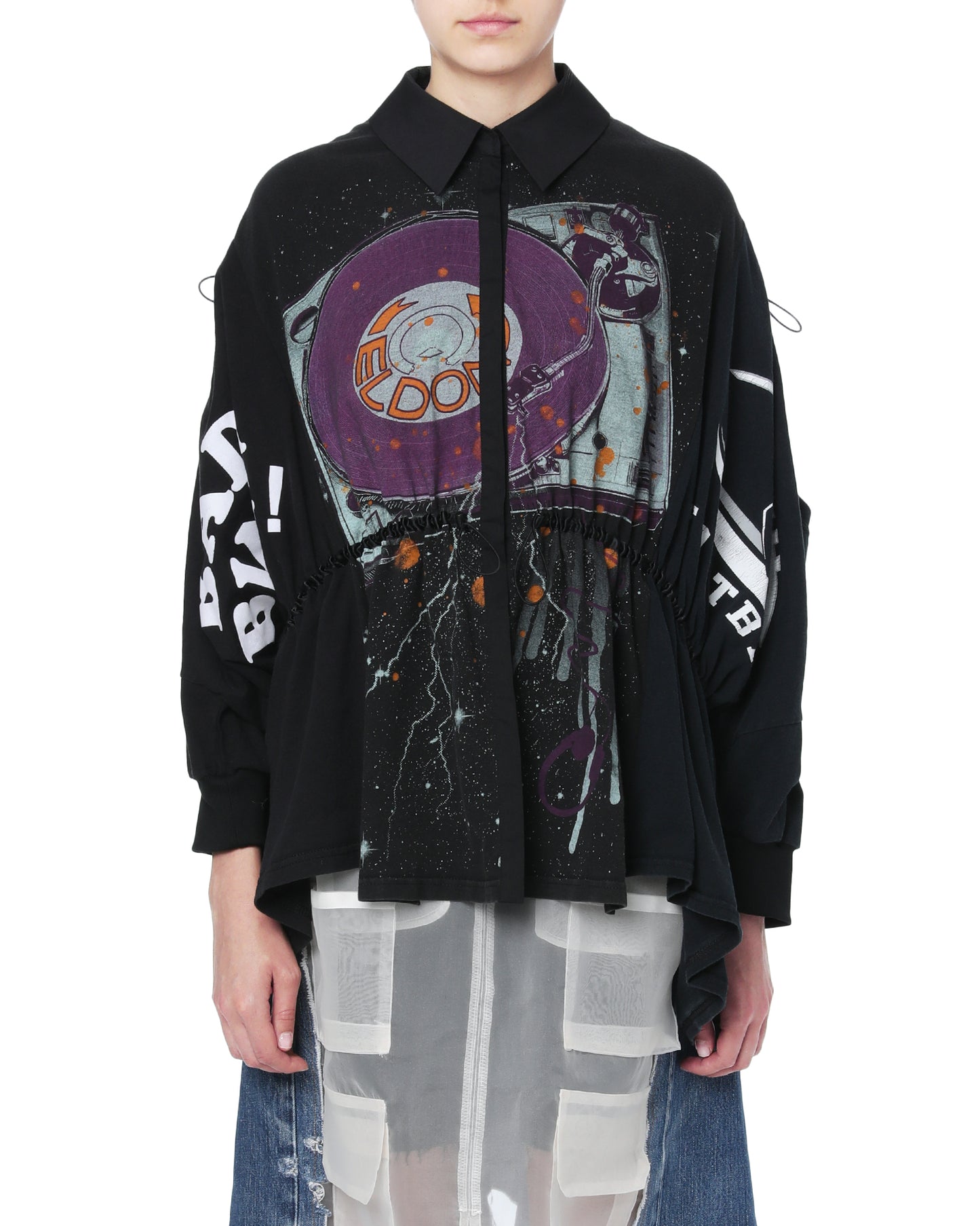 FURUGI-NI-LACE Cut-out graphic print jacket