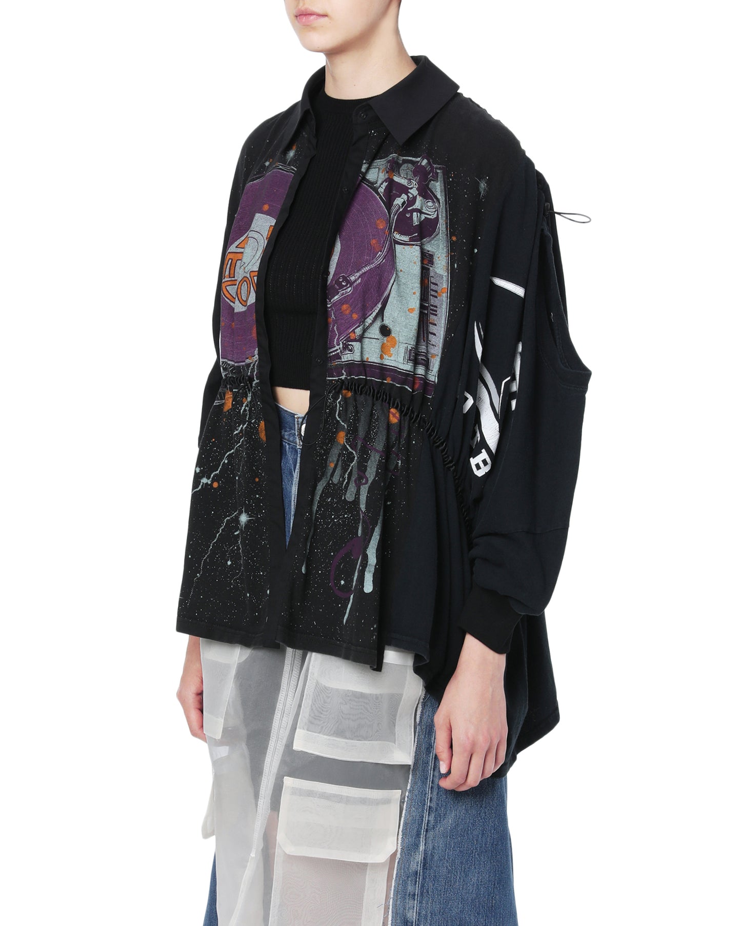 FURUGI-NI-LACE Cut-out graphic print jacket