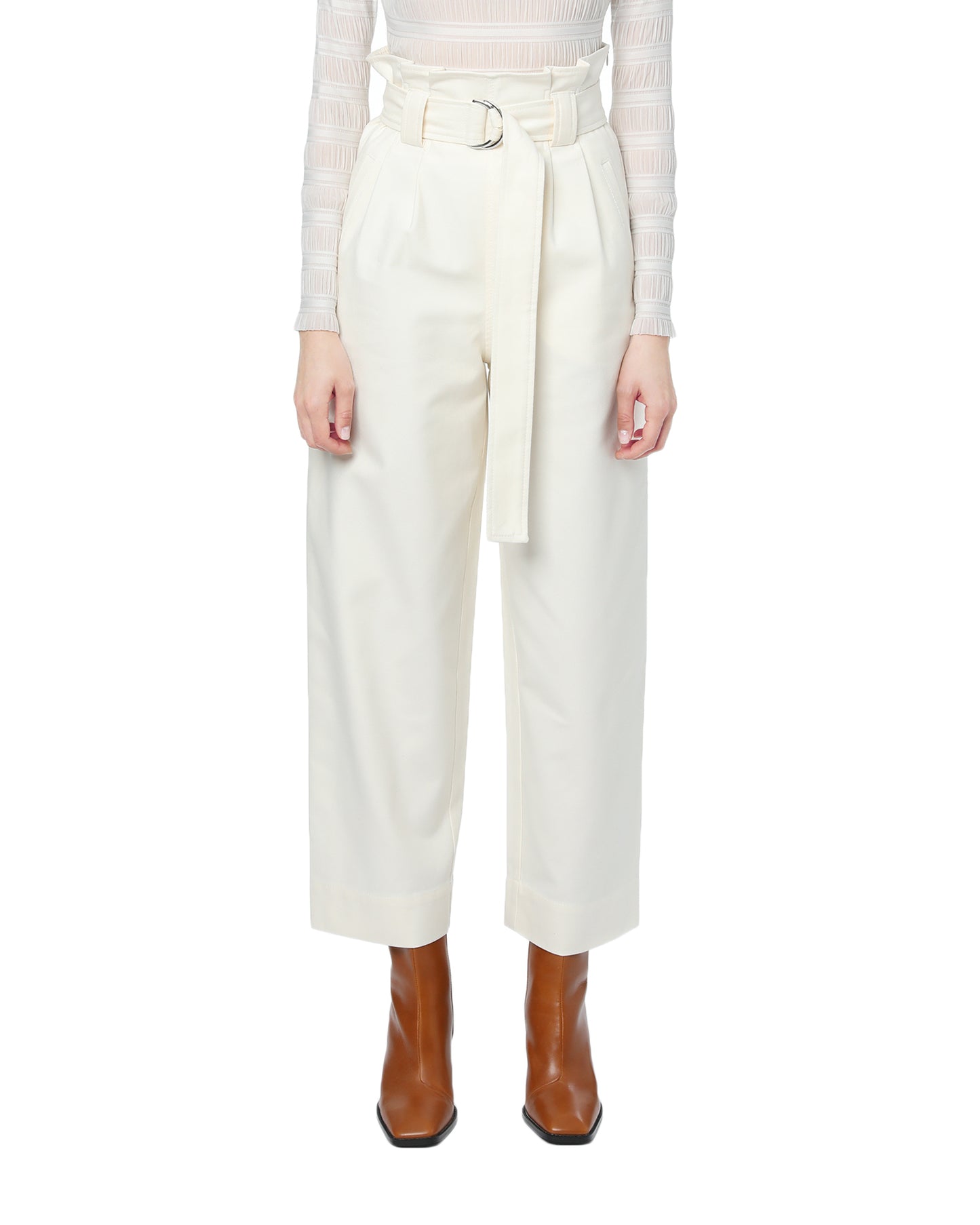 GANNI Cropped belted pants