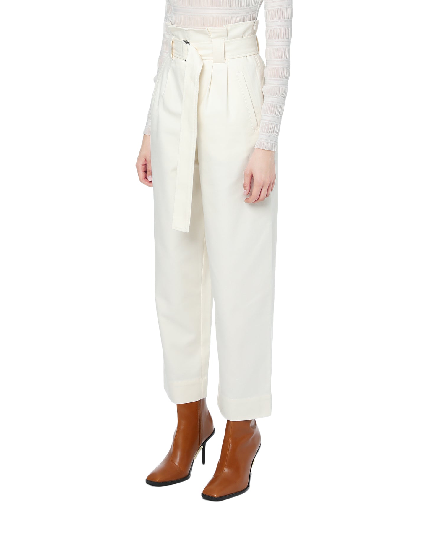 GANNI Cropped belted pants