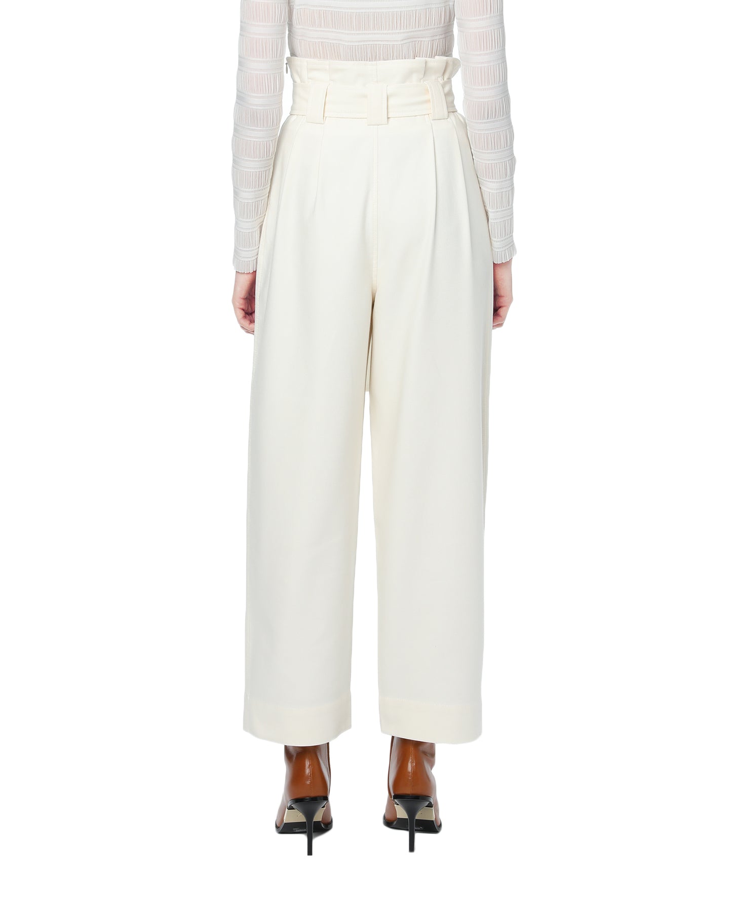 GANNI Cropped belted pants