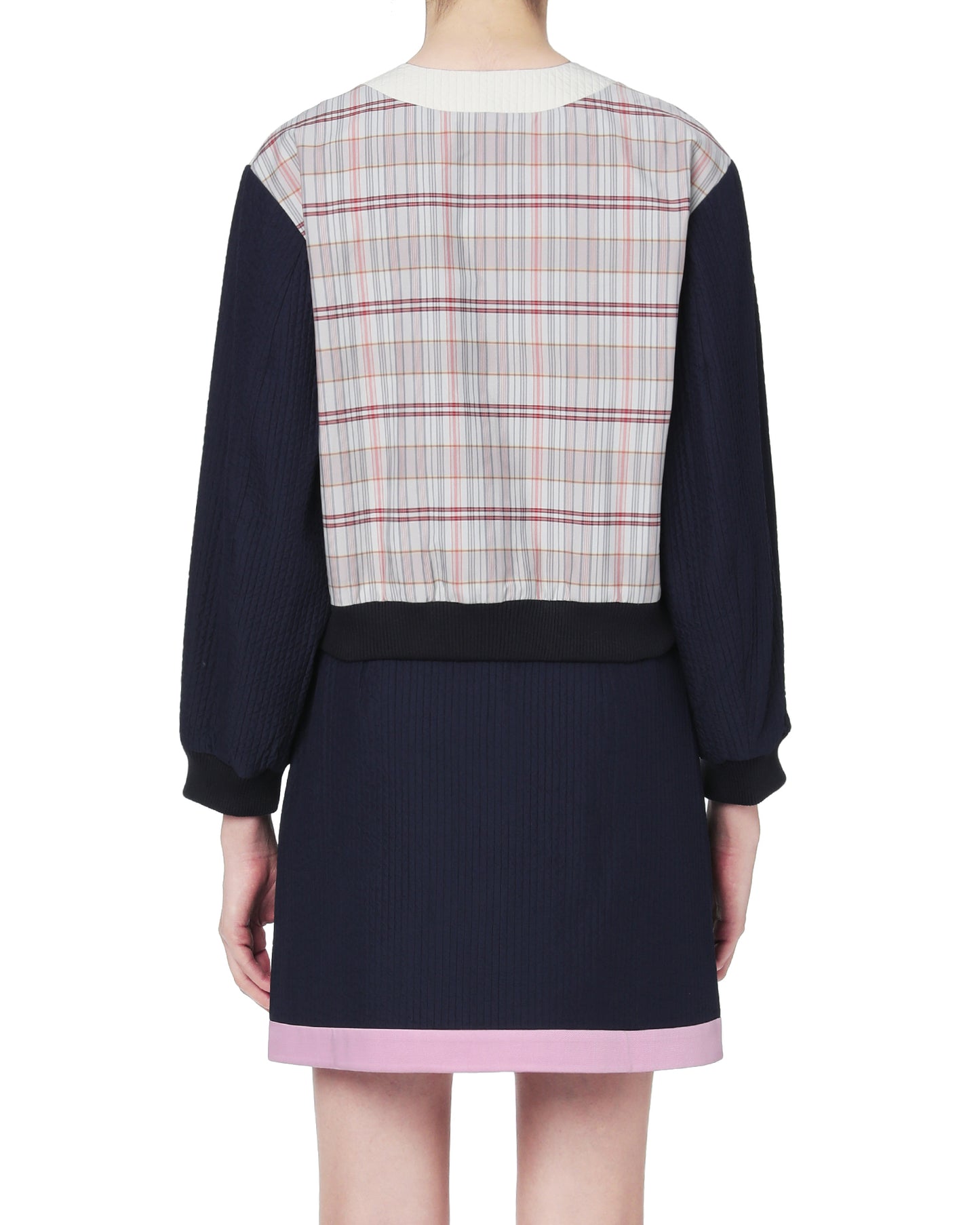 GAYEON LEE Cropped contrast plaid jacket