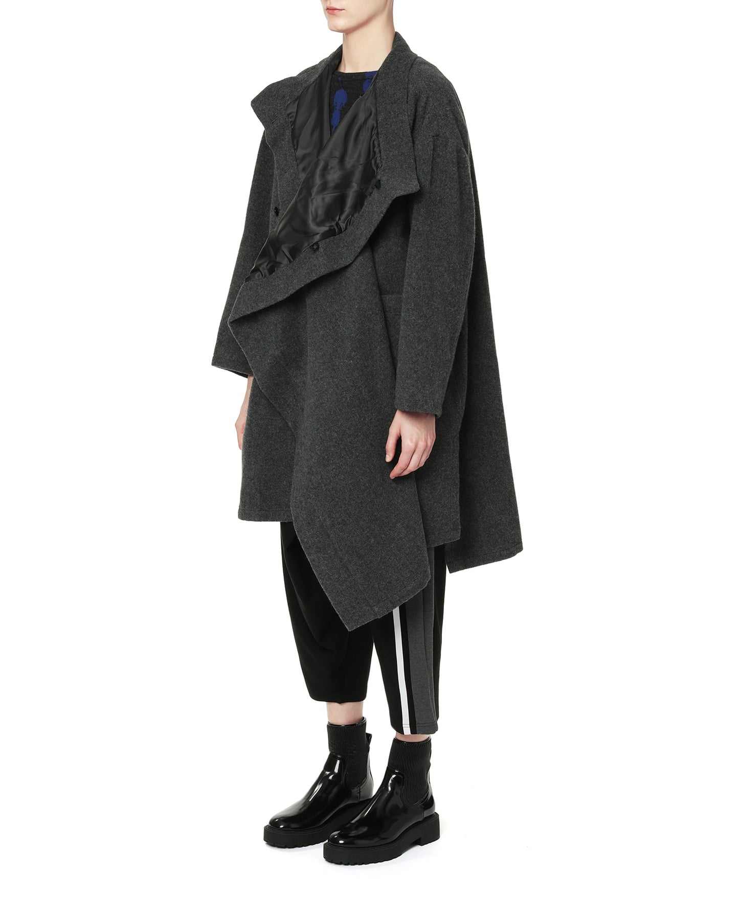 GOMME Gathered wrap coat