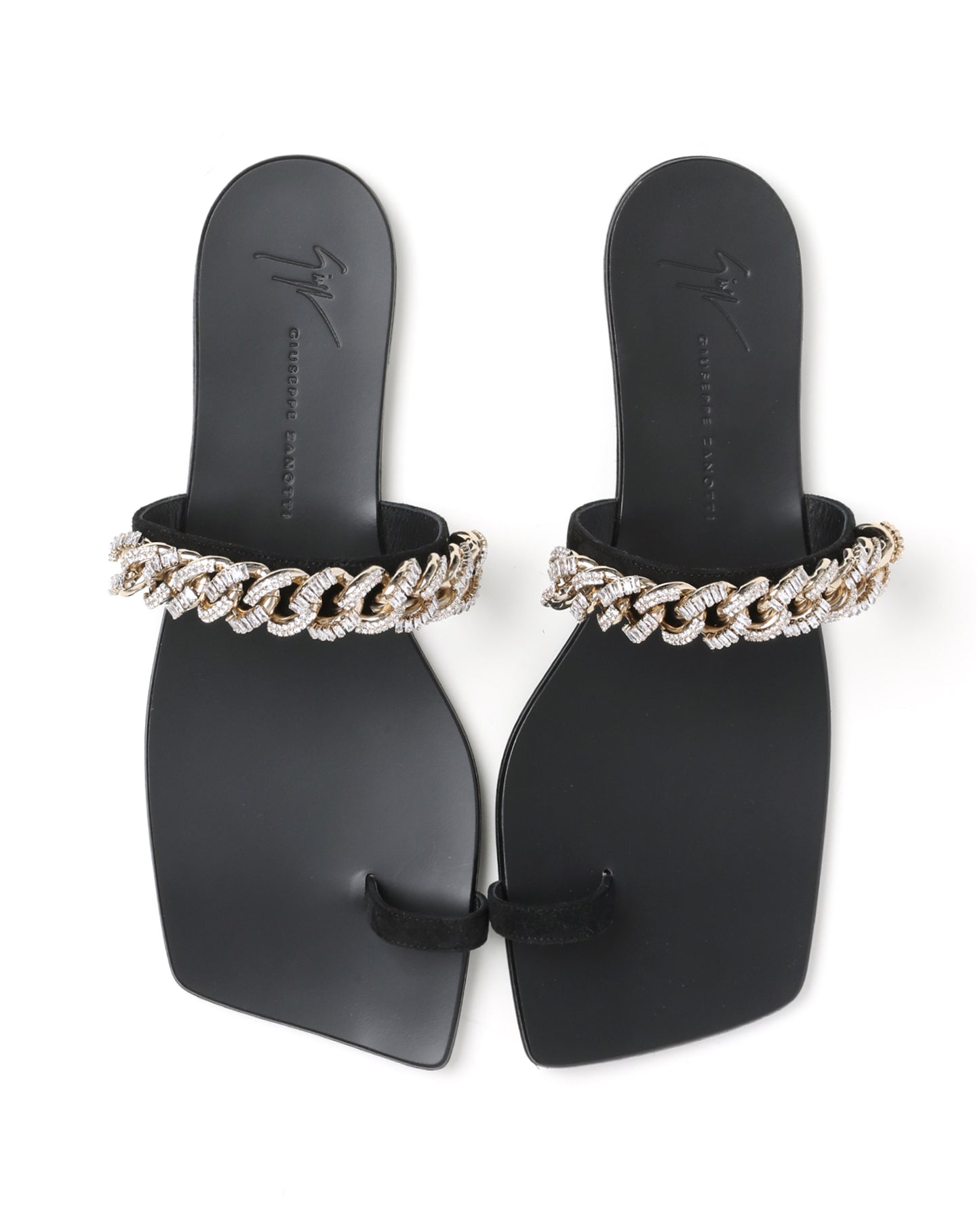 GIUSEPPE ZANOTTI Crystal-embellished flat sandals