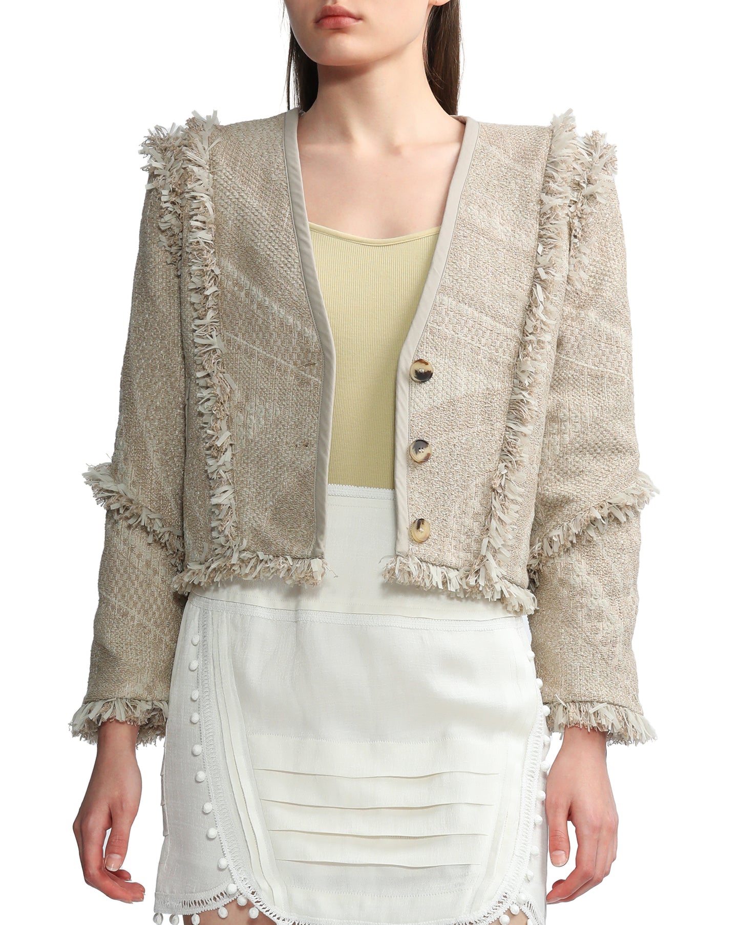 IRO Fringed jacquard jacket