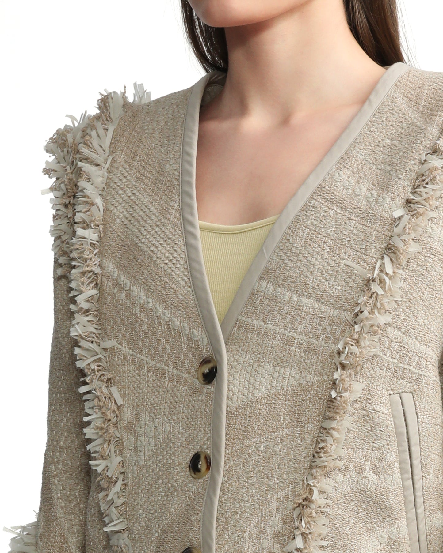 IRO Fringed jacquard jacket