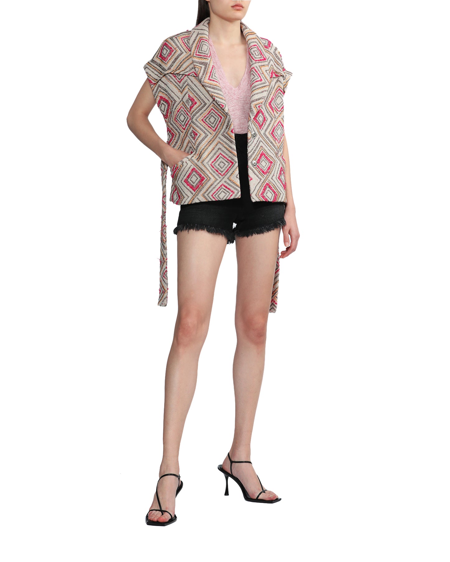 IRO Jacquard belted vest