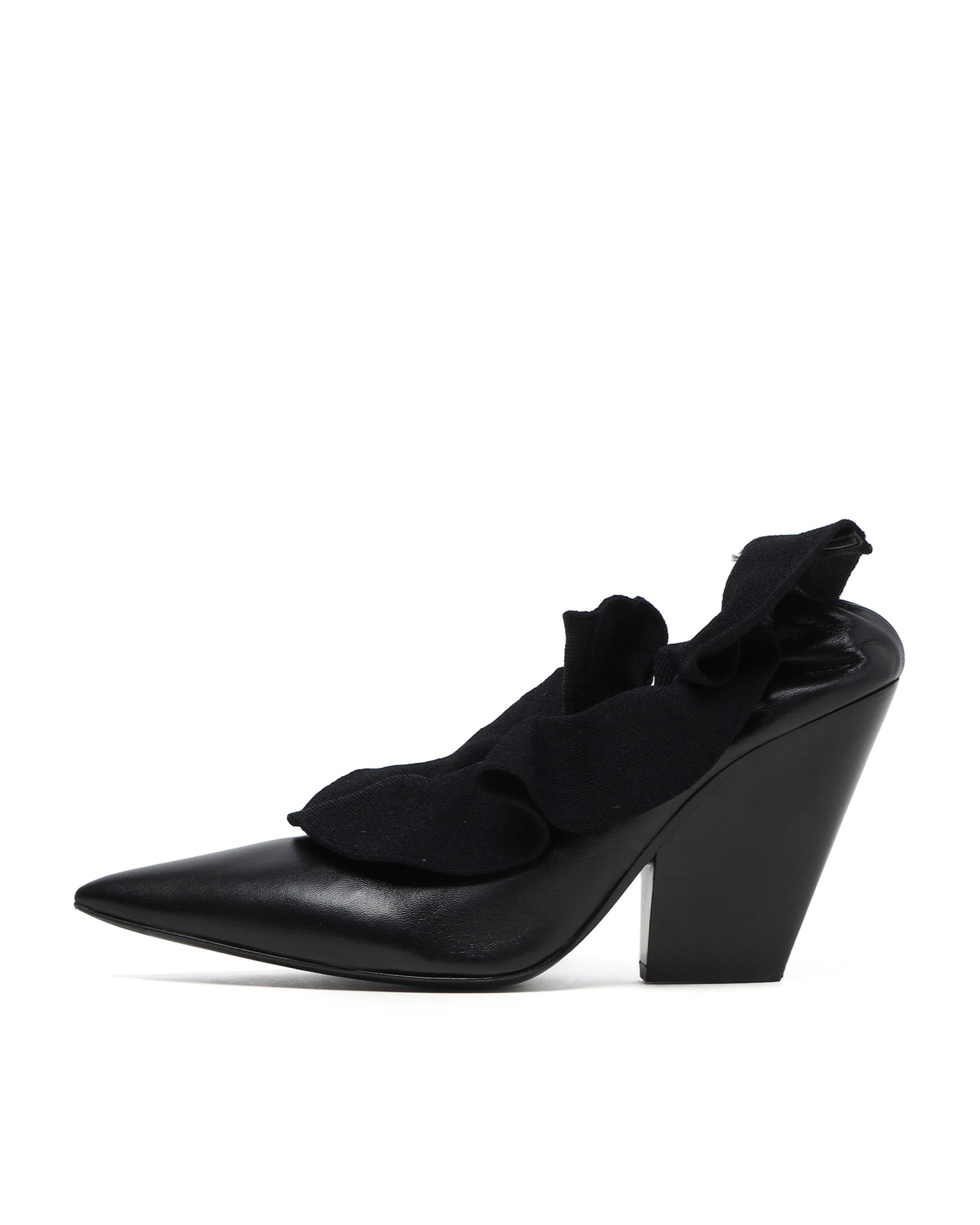 JIL SANDER Ruffle leather pumps