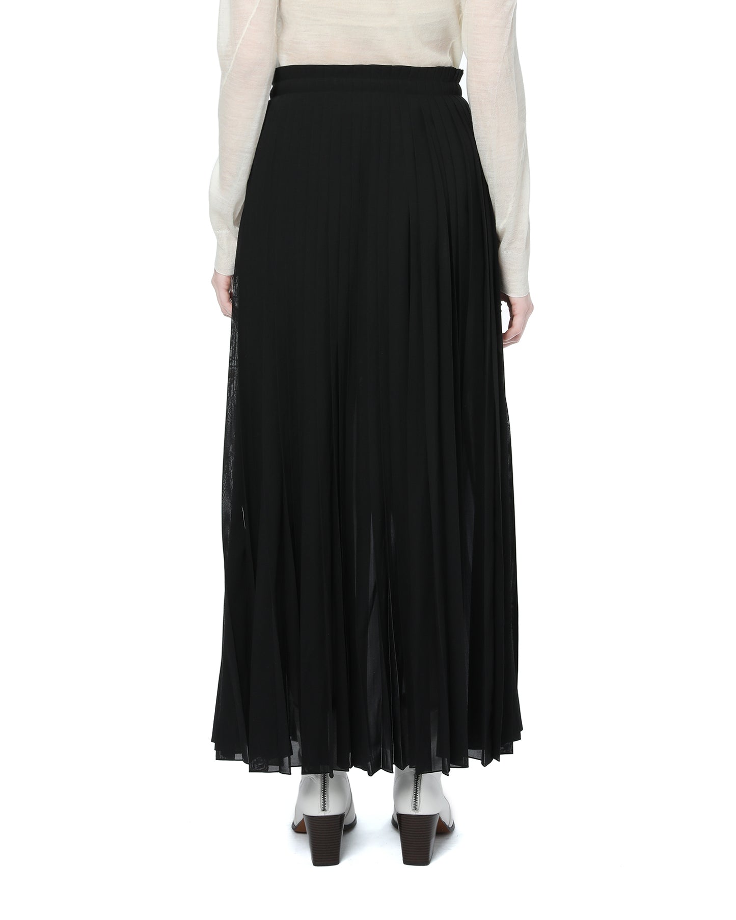 JIL SANDER Embroidered panelled pleated skirt