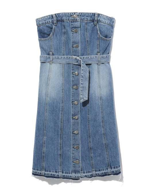 SJYP Belted denim tube dress