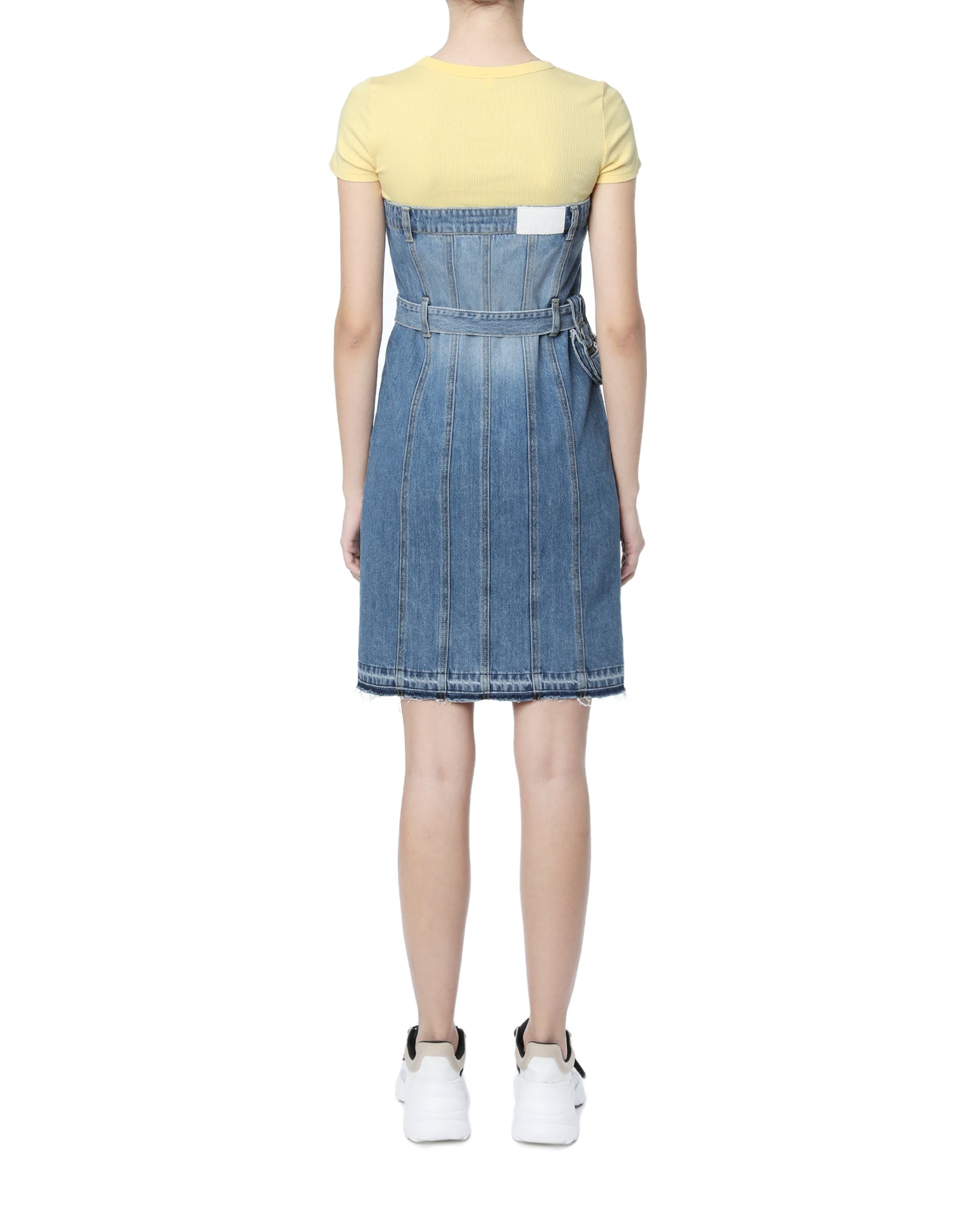 SJYP Belted denim tube dress