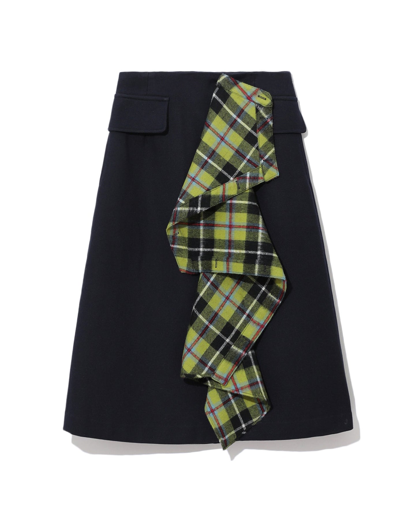 SJYP Contrast plaid ruffle skirt