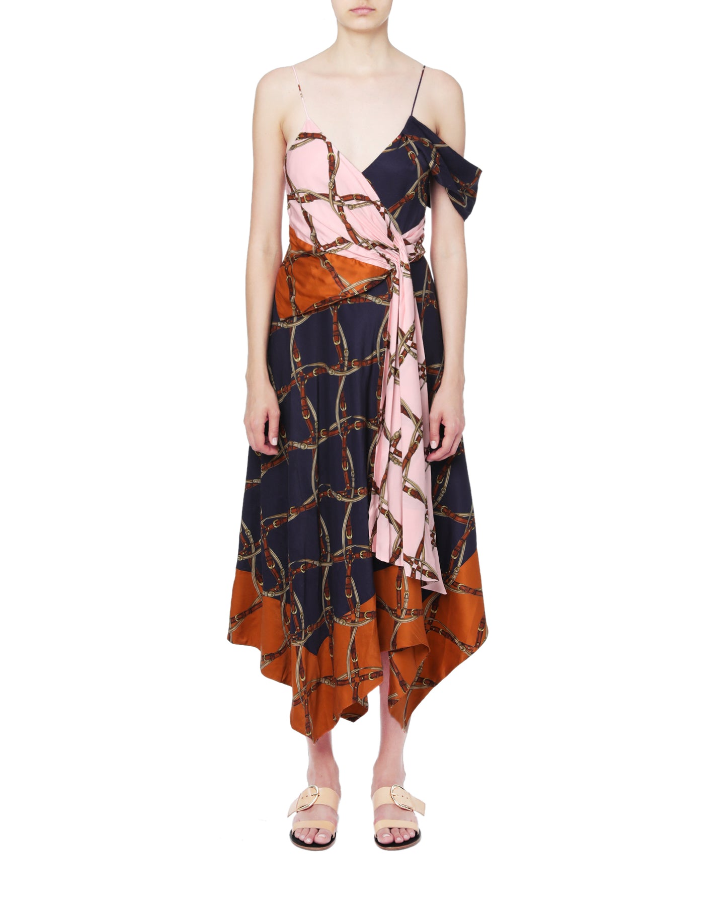 JONATHAN SIMKHAI Asymmetrical chain print dress