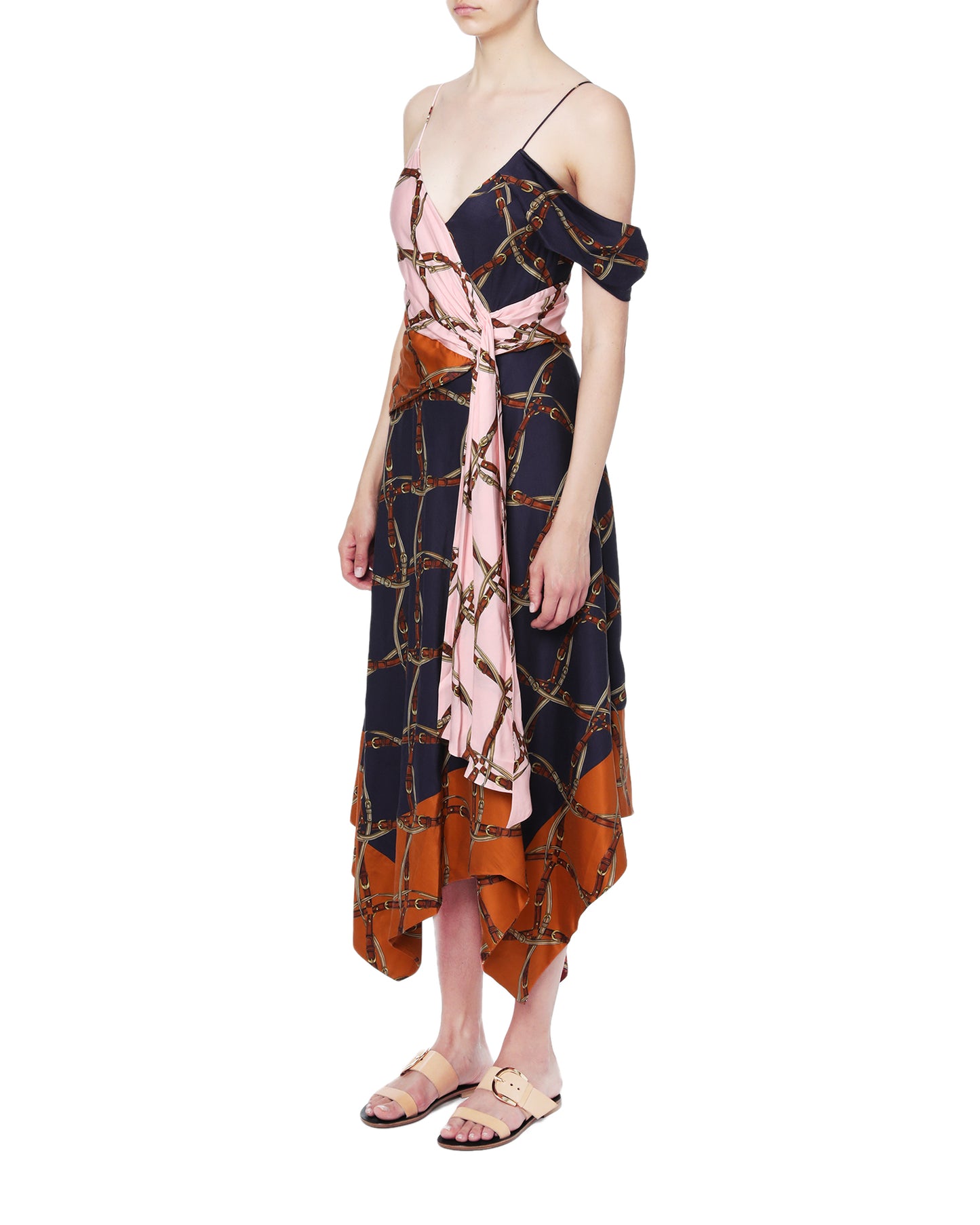 JONATHAN SIMKHAI Asymmetrical chain print dress