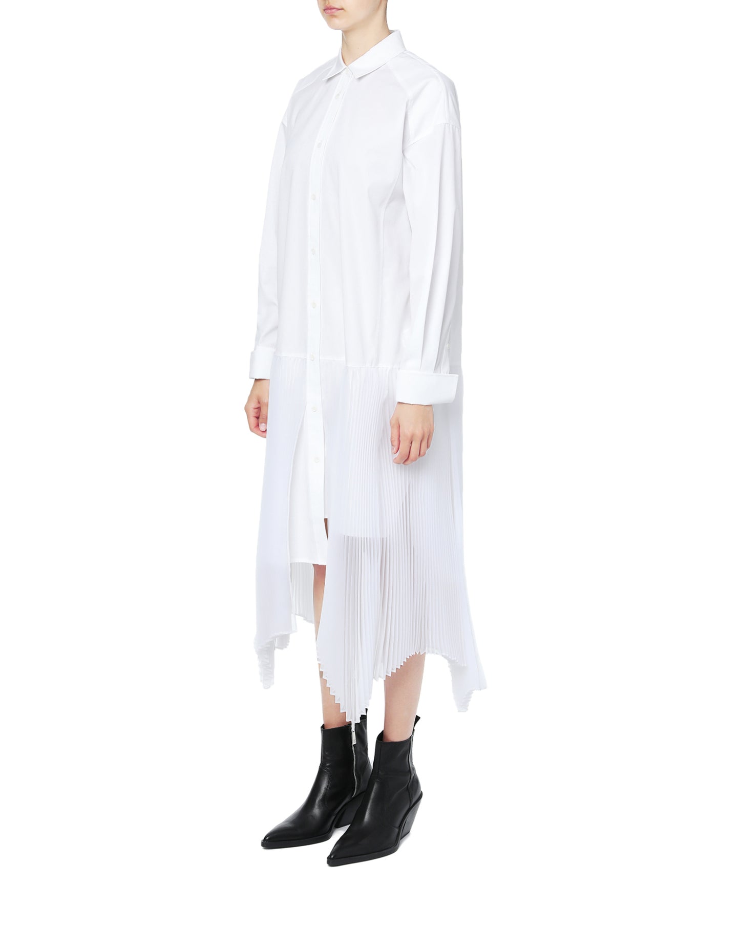 JUUN.J Unbalanced pleats shirt dress