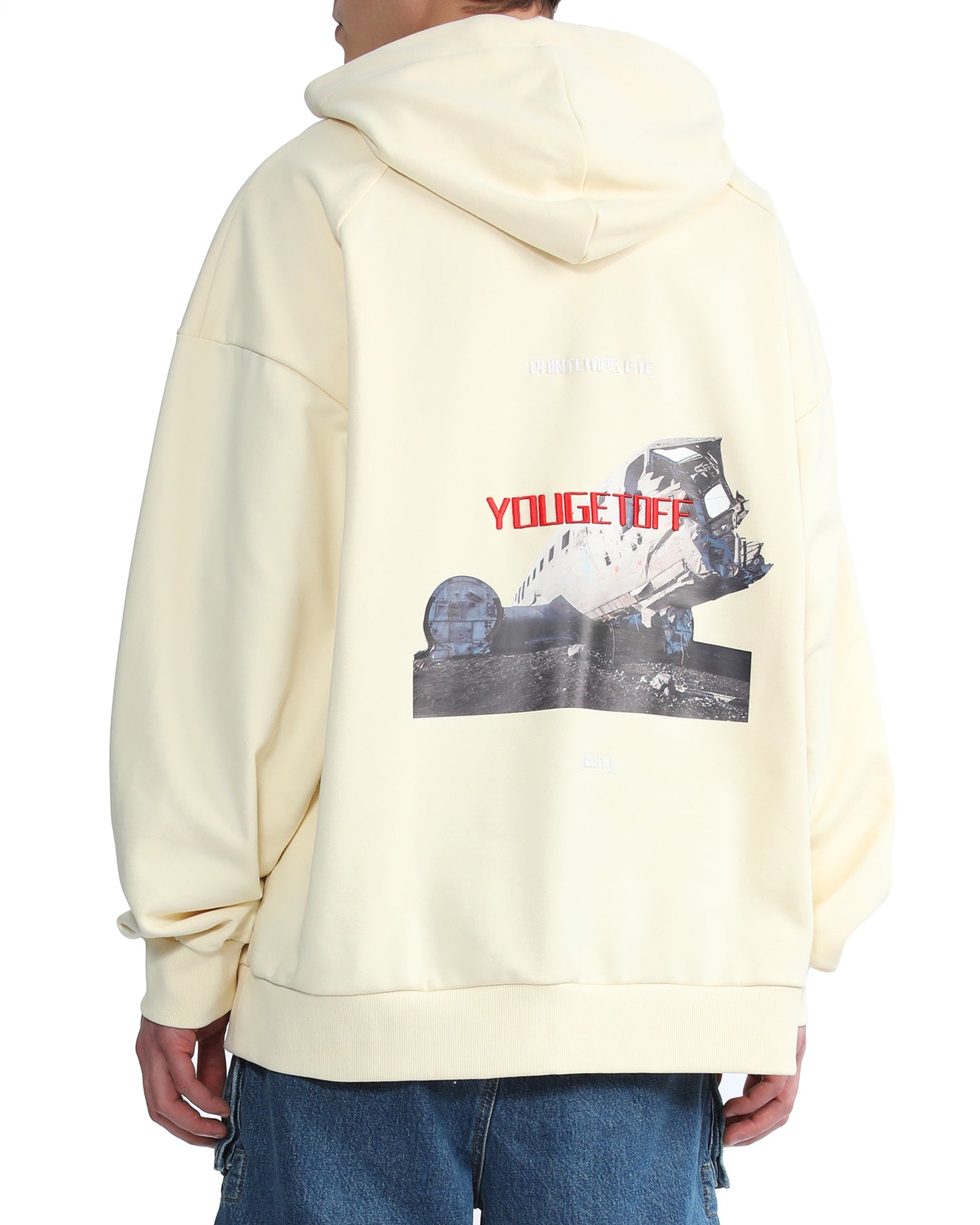 JUUN.J Hoodie with "You get off" print