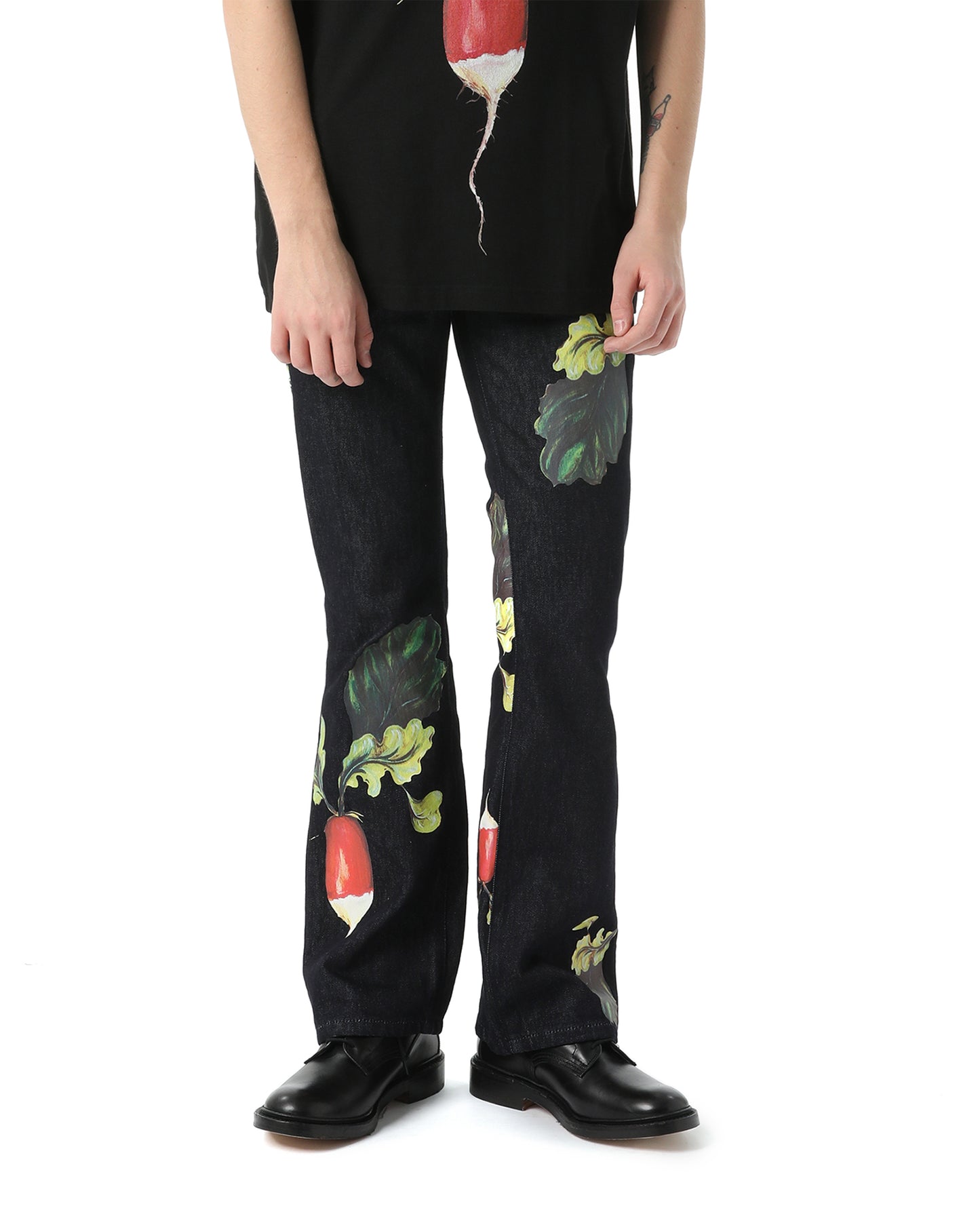 JW ANDERSON Veggie print bootleg jeans