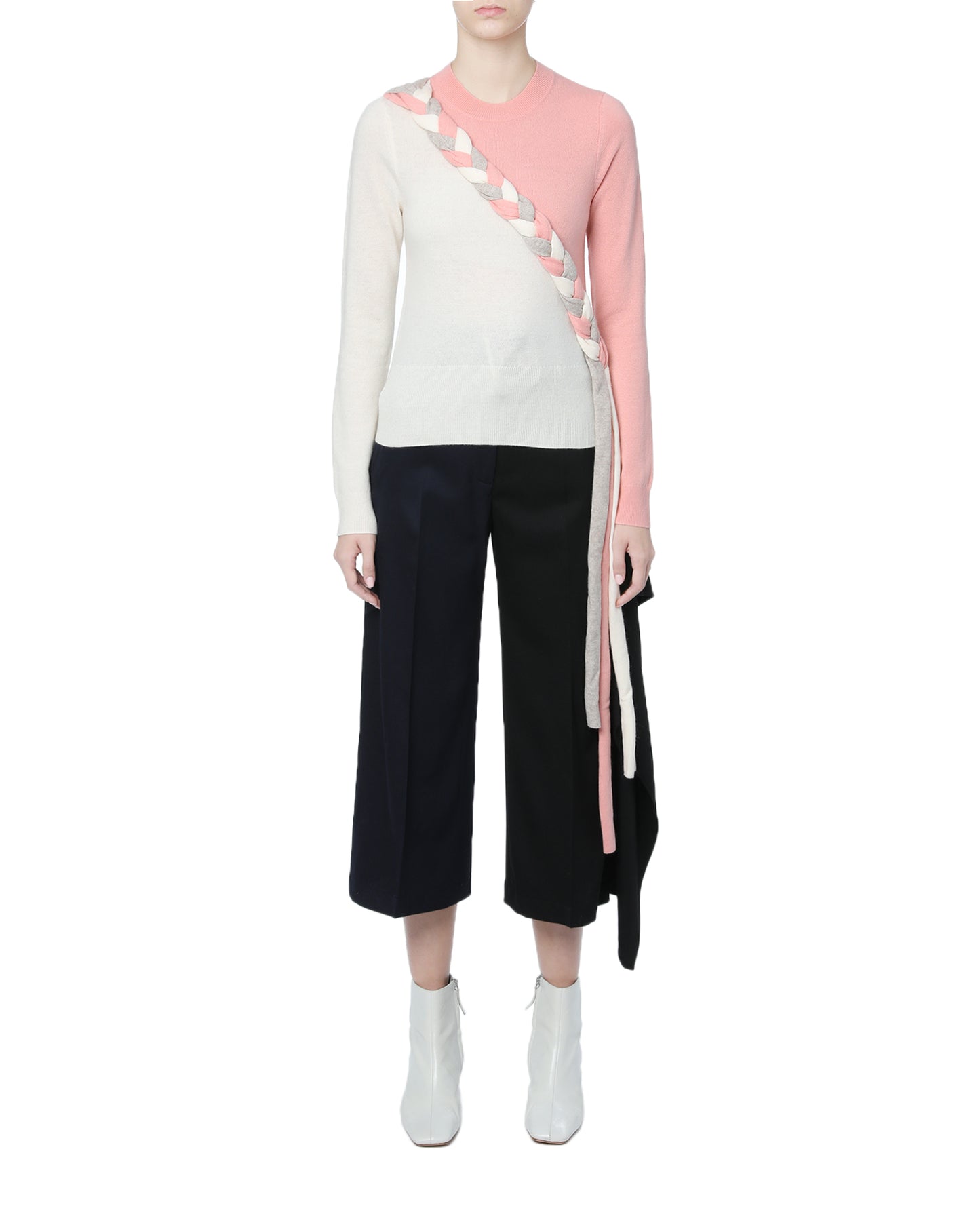 JW ANDERSON Braided colour block knit sweater