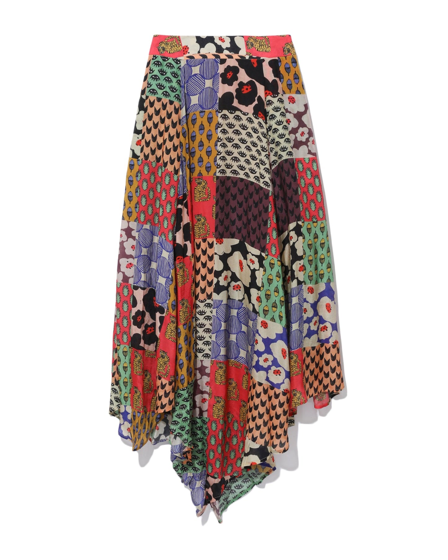 DHRUV KAPOOR Patchwork drape skirt