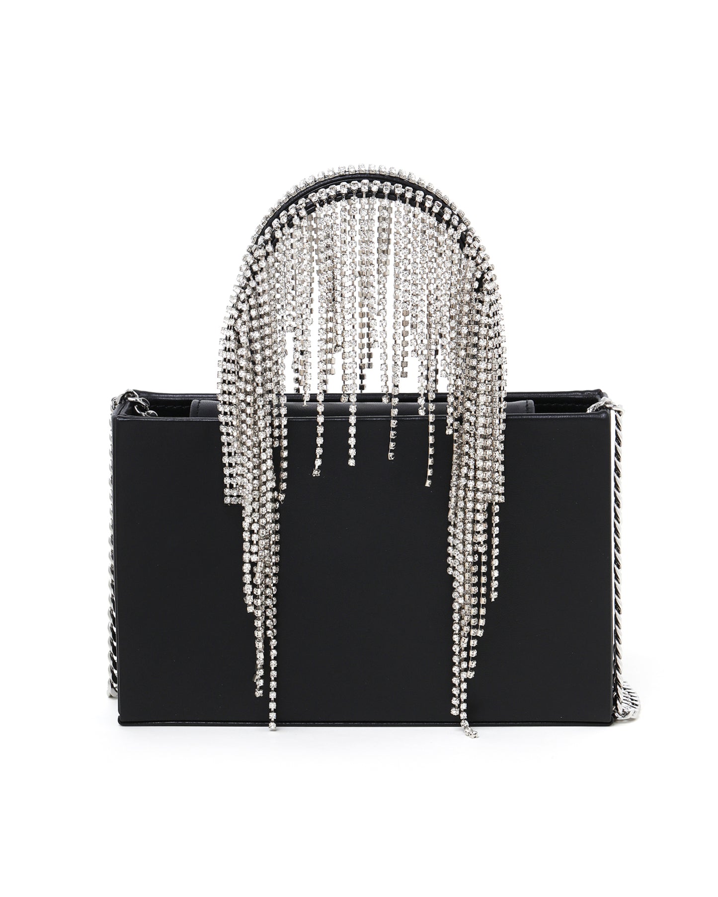 KARA Midi crystal fringe tote bag