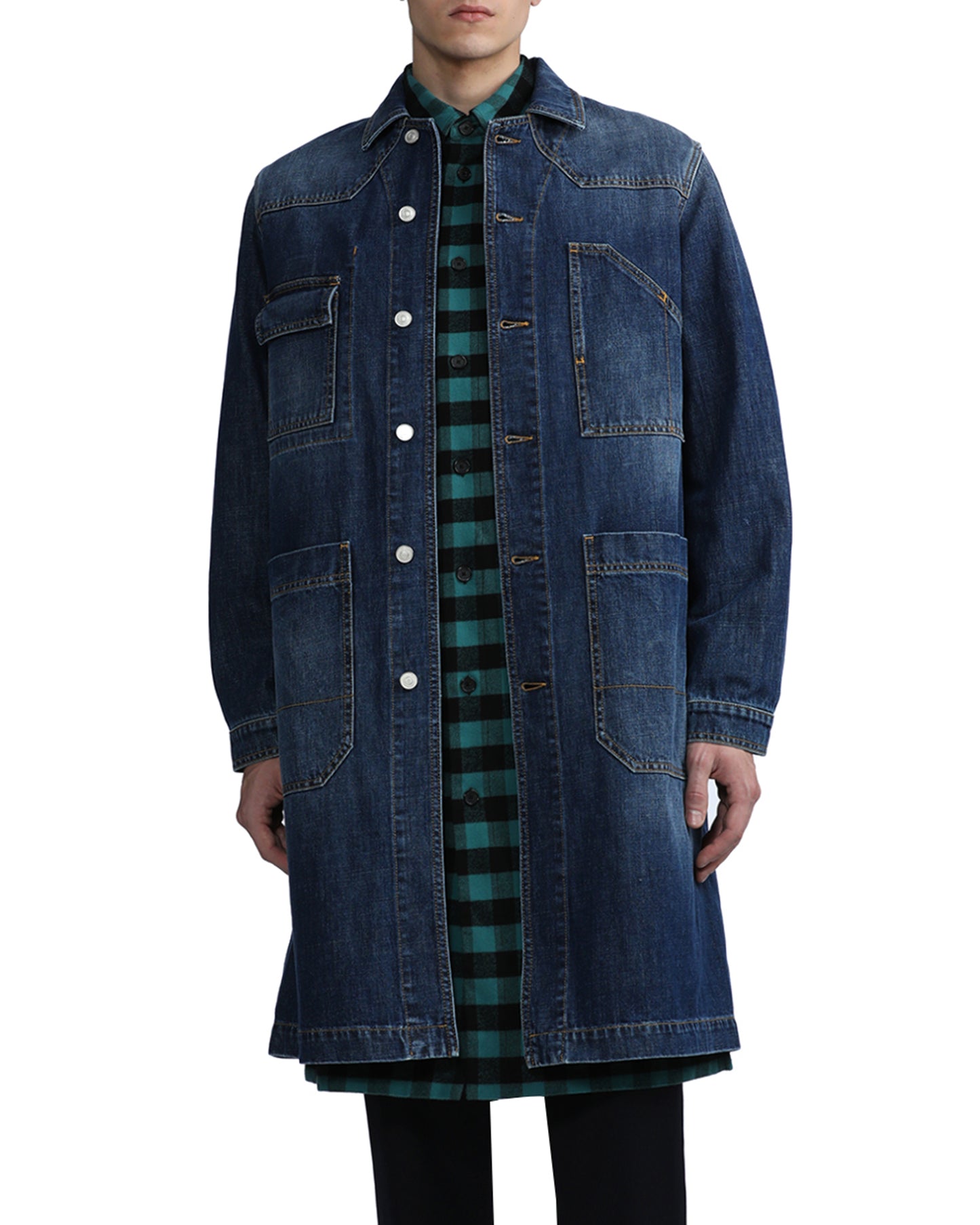 KENZO Multi pockets denim overshirt