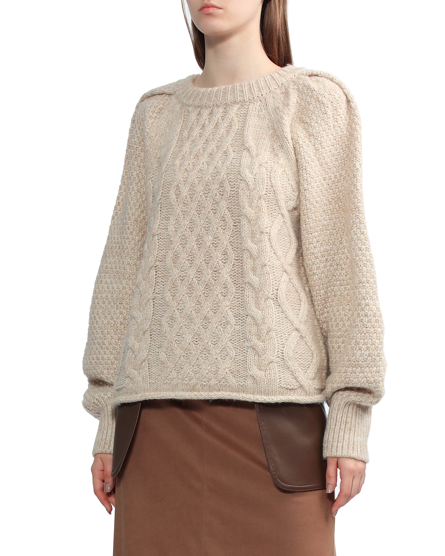 LOW CLASSIC Relaxed cable knit sweater