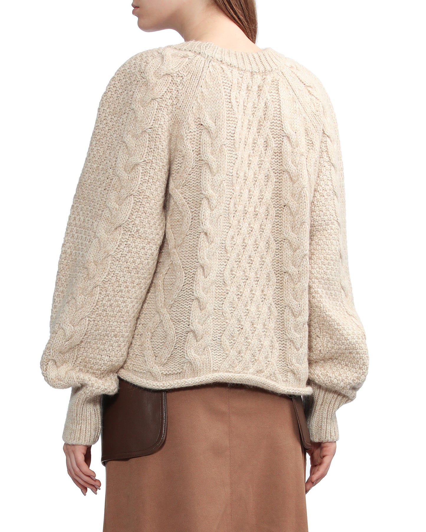 LOW CLASSIC Relaxed cable knit sweater