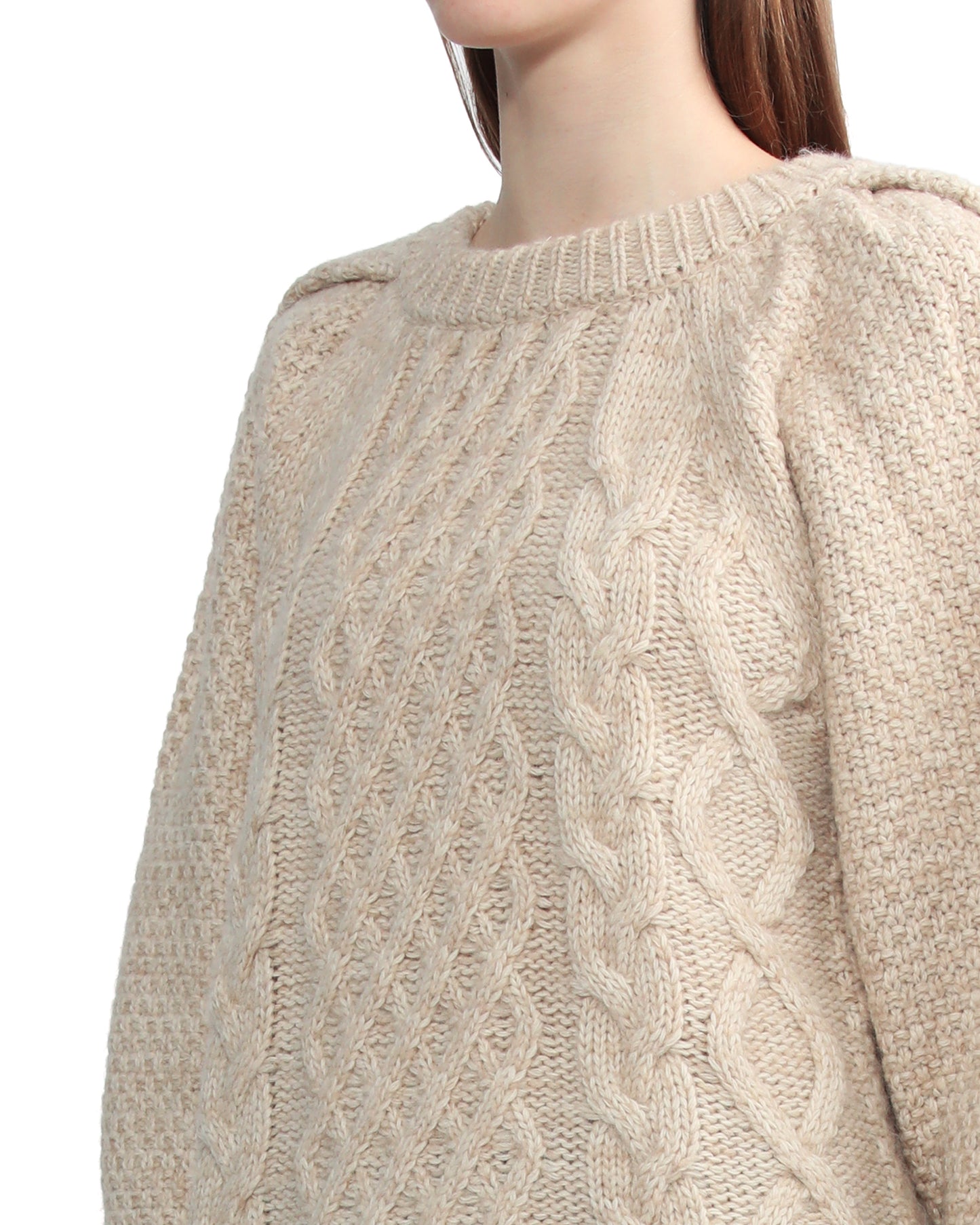 LOW CLASSIC Relaxed cable knit sweater