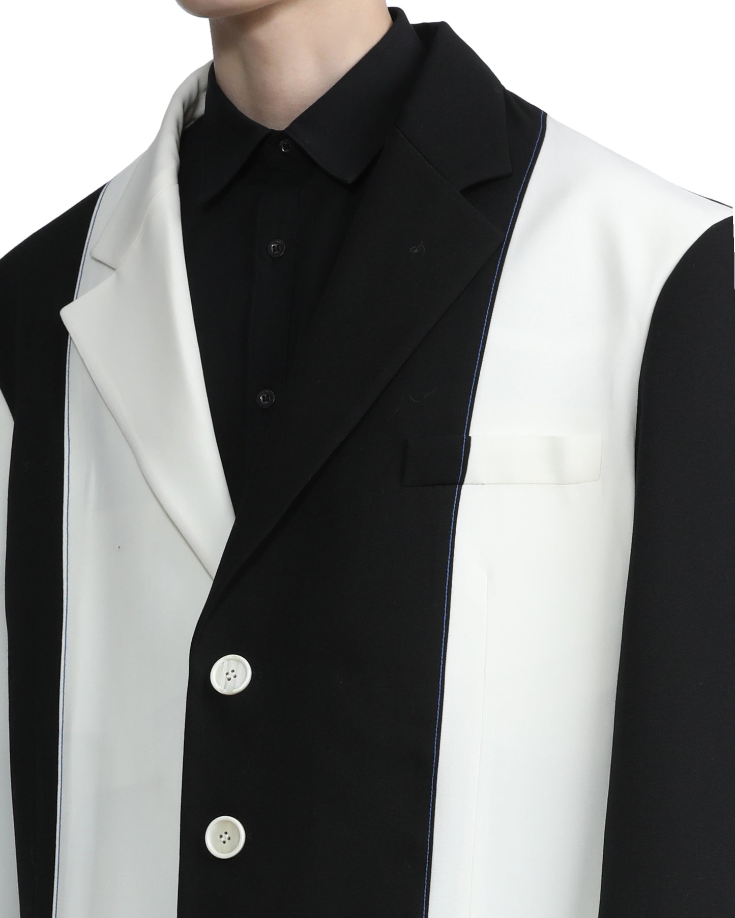 MARNI Black & White stripe wool blazer