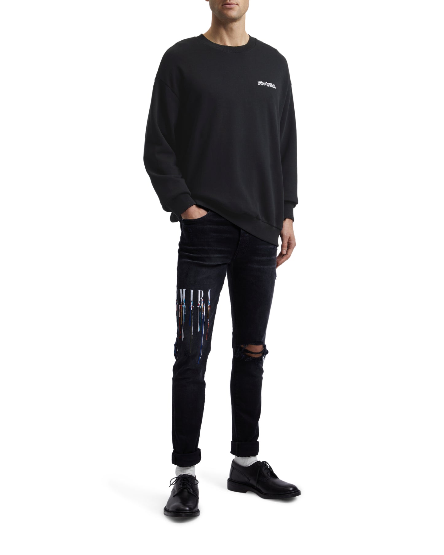 MARCELO BURLON Tempera round neck sweater