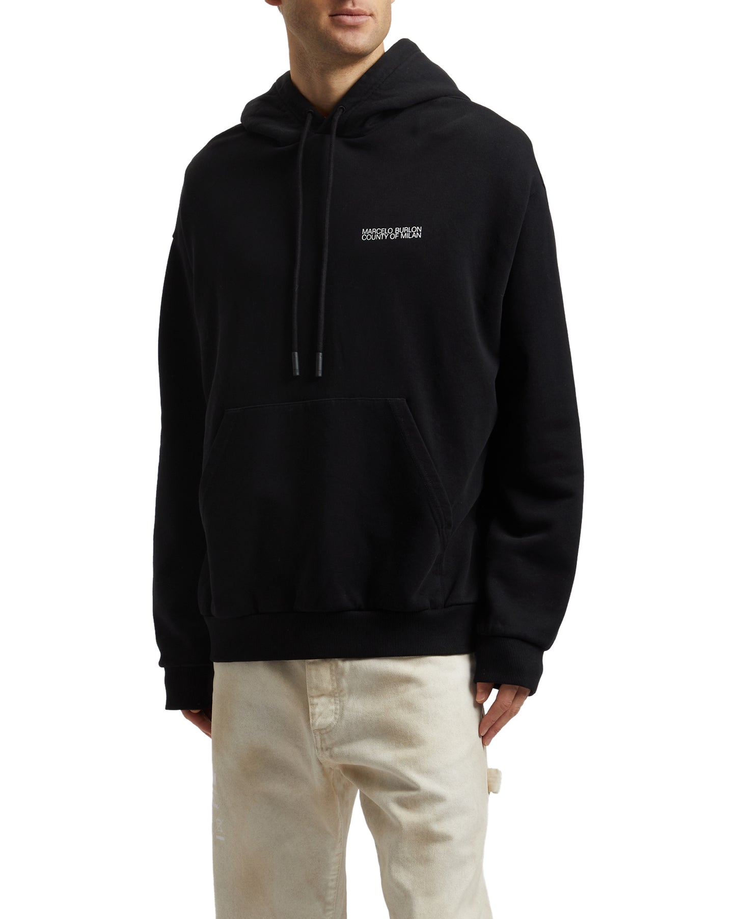 MARCELO BURLON Tempera over cross logo hoodie