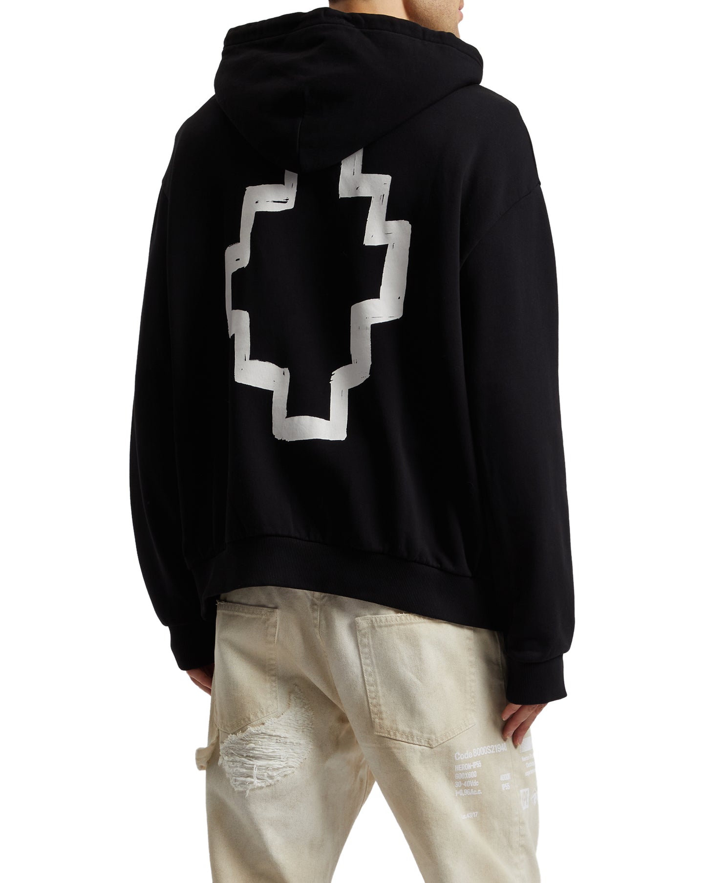 MARCELO BURLON Tempera over cross logo hoodie