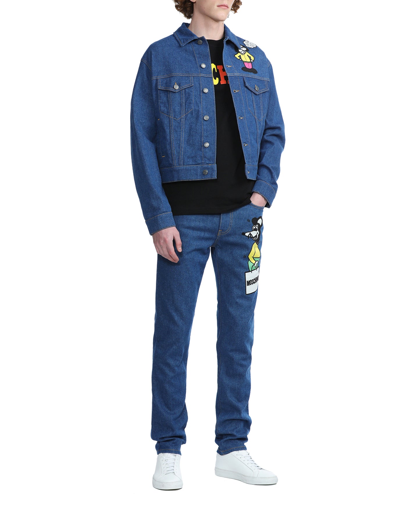 MOSCHINO Comics print slim cut jeans