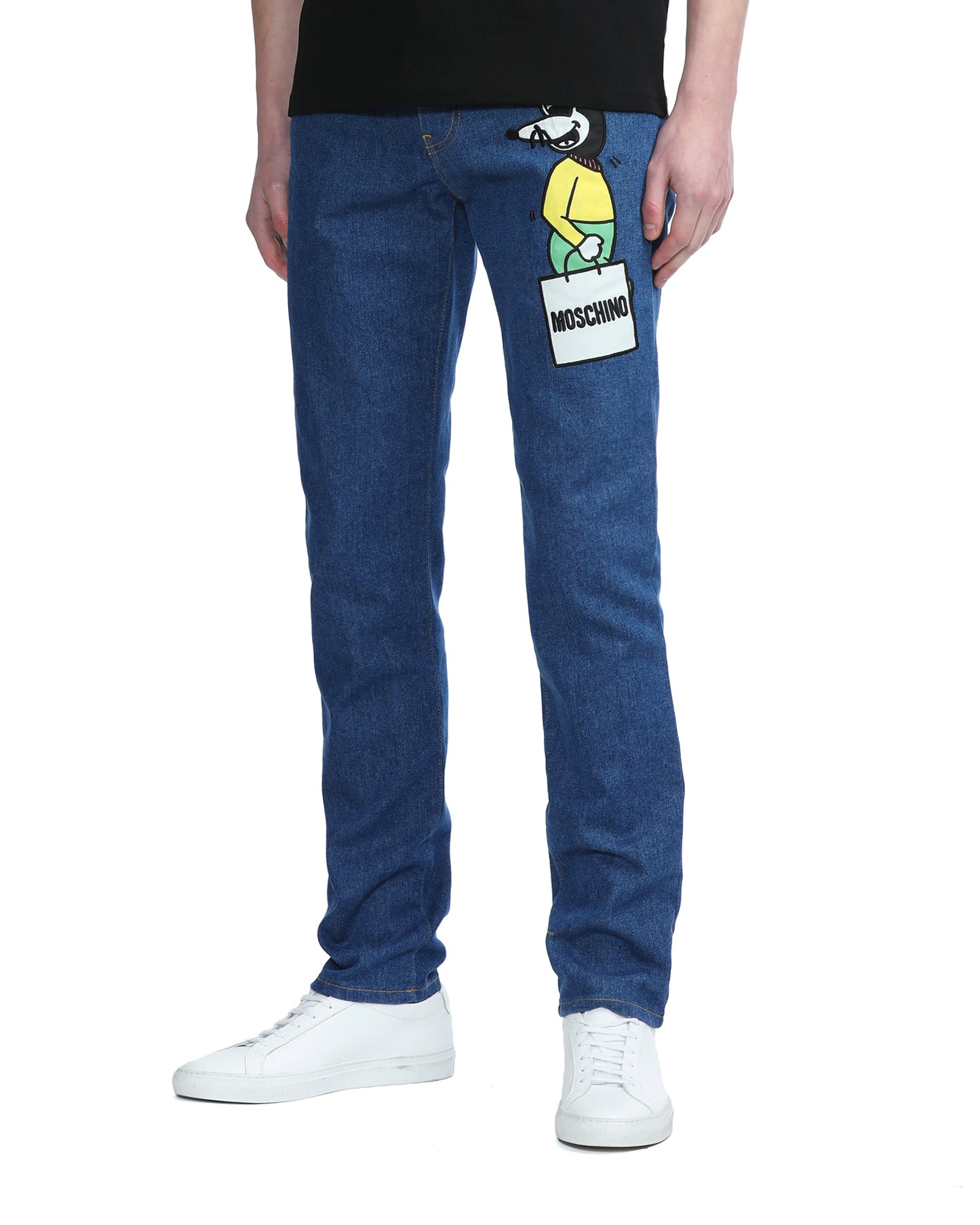 MOSCHINO Comics print slim cut jeans