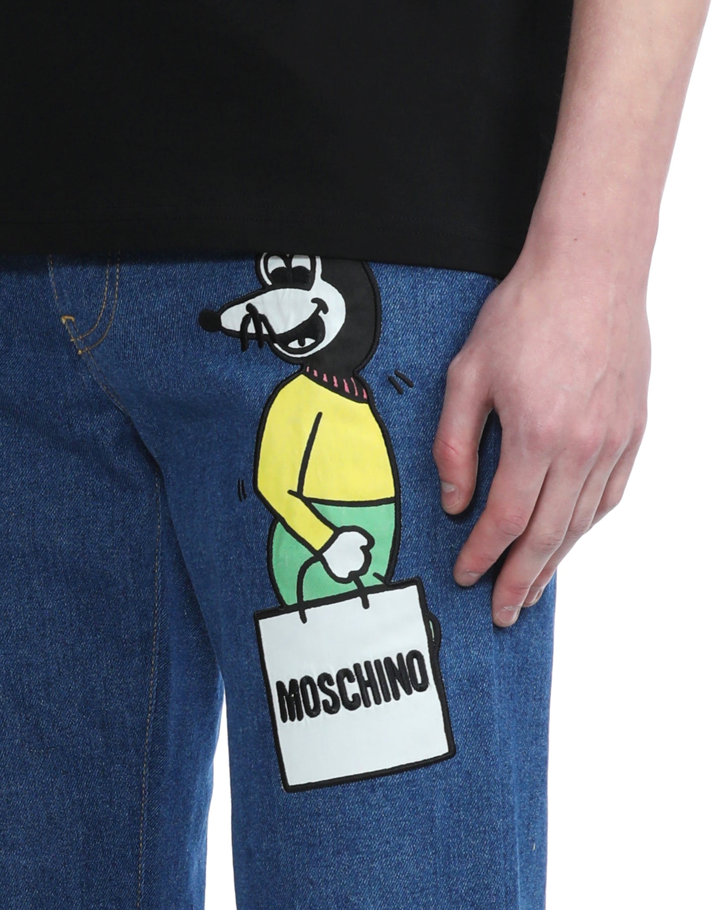 MOSCHINO Comics print slim cut jeans