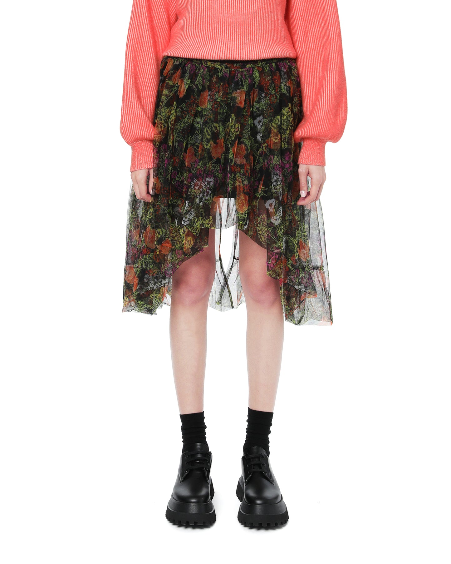 MOLLY GODDARD Floral tulle skirt