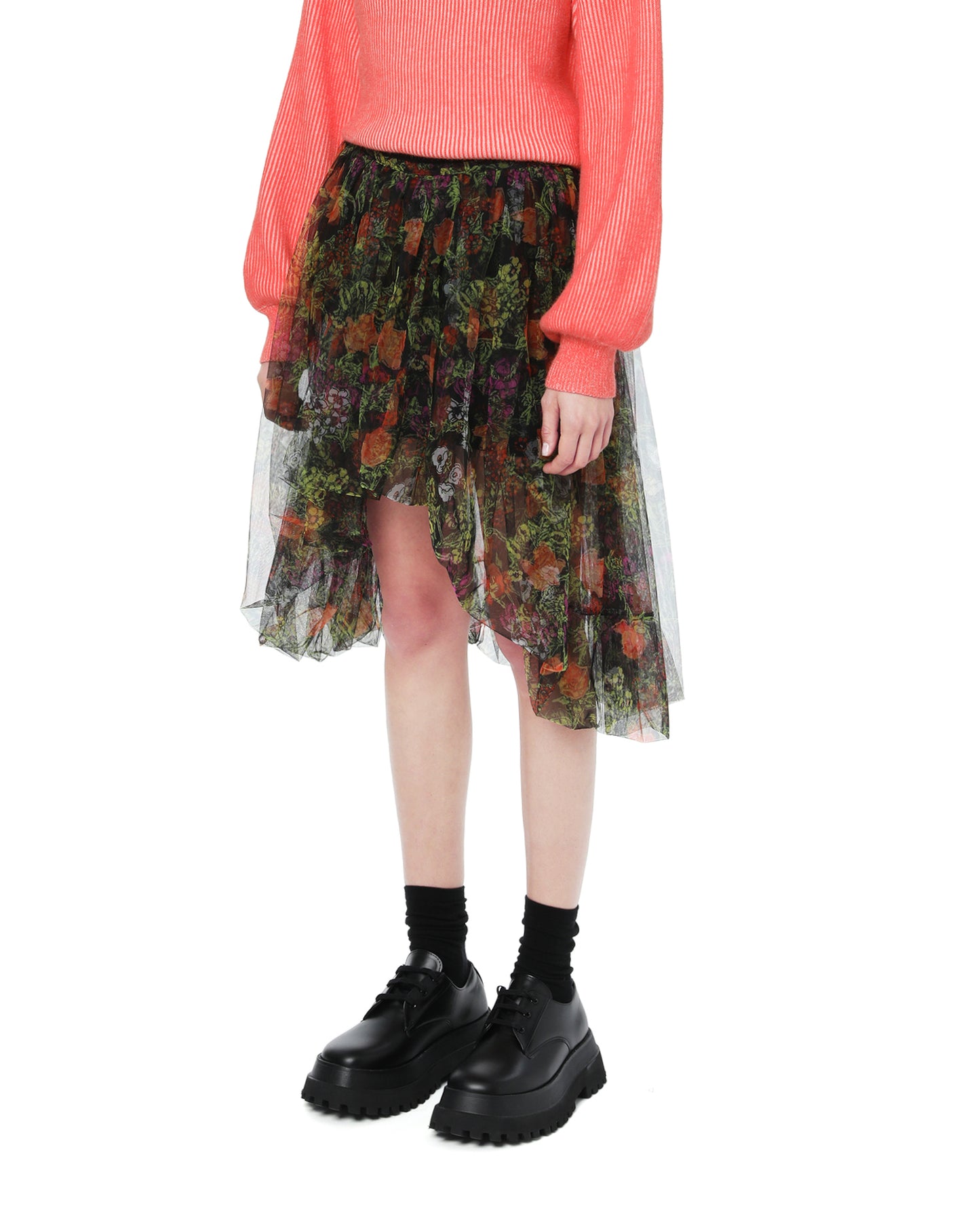 MOLLY GODDARD Floral tulle skirt