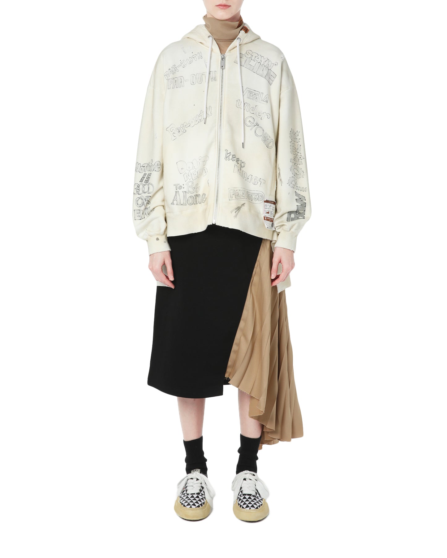 MAISON MIHARA YASUHIRO Printed zip-up hoodie