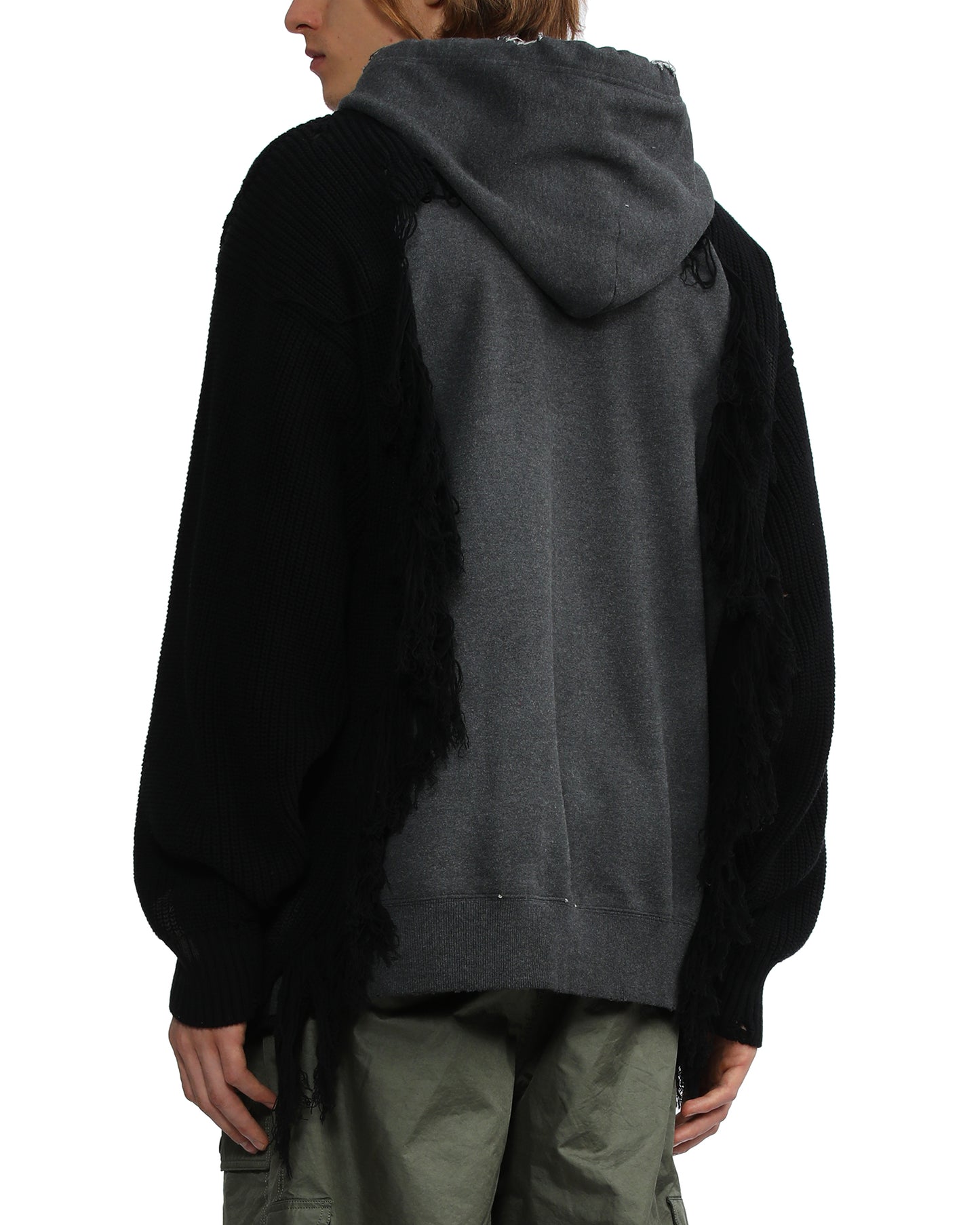 Mihara Yasuhiro knit top with cotton sweat hood