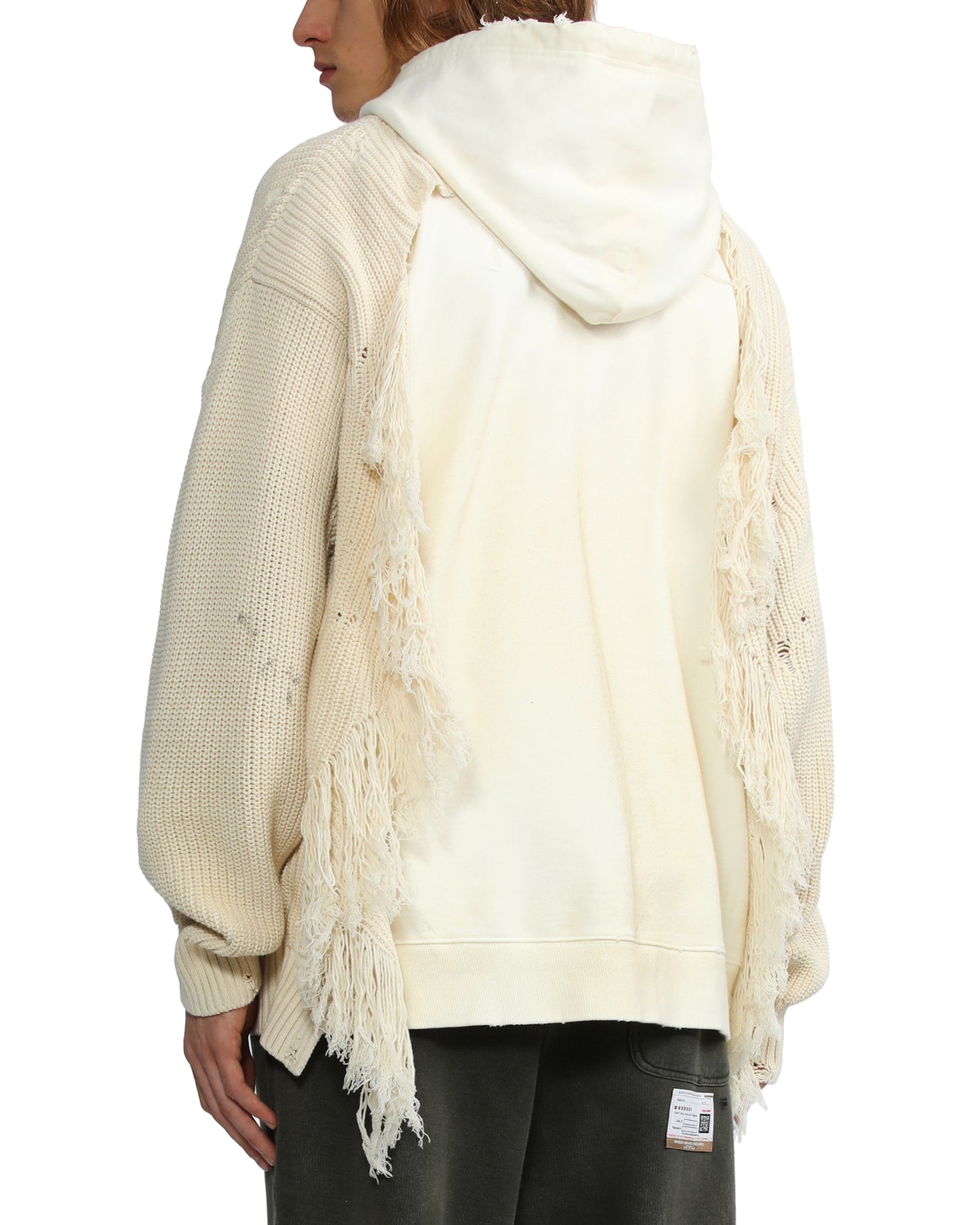 Mihara Yasuhiro knit top with cotton sweat hood