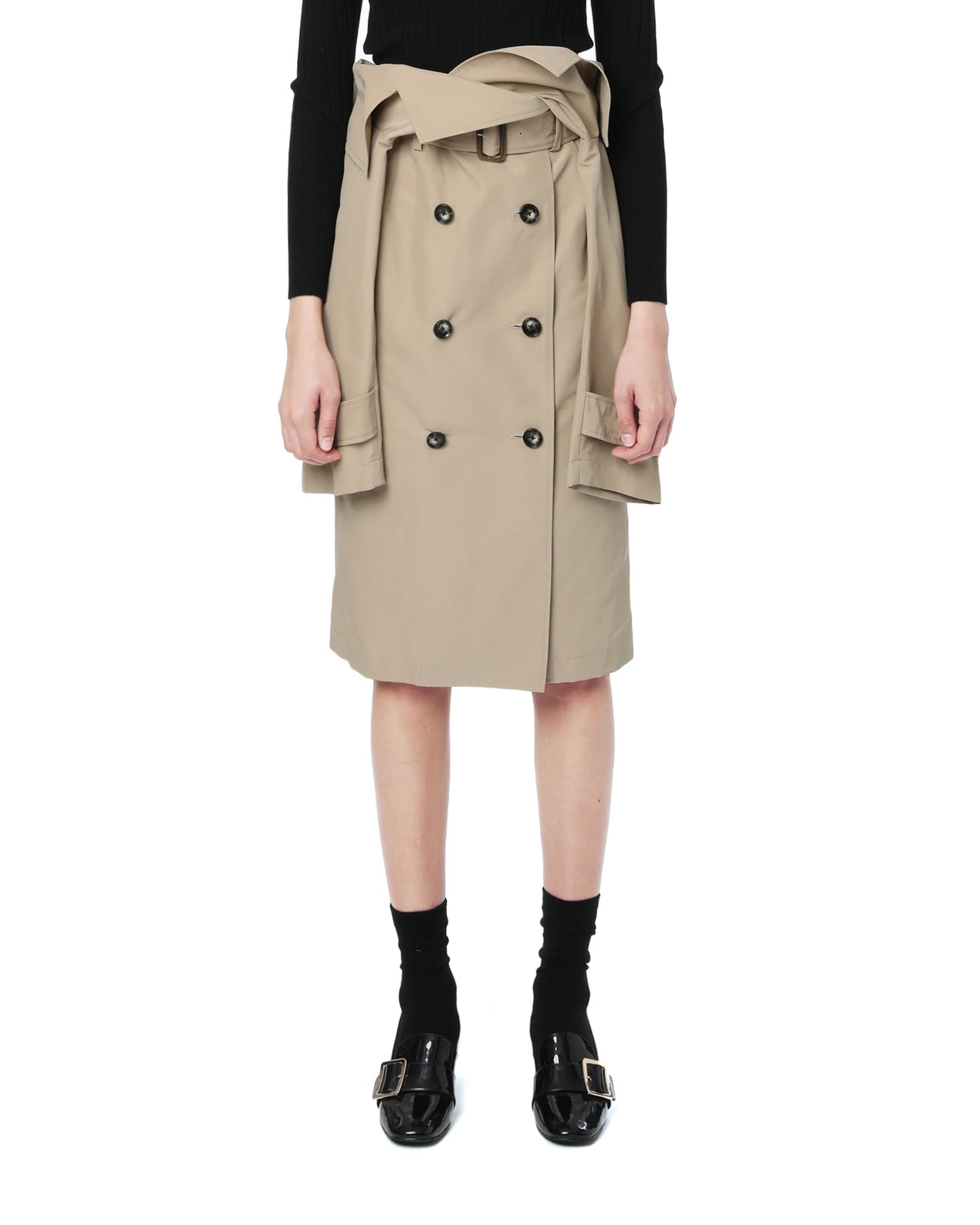 METAPHOR¡K Belted trench skirt