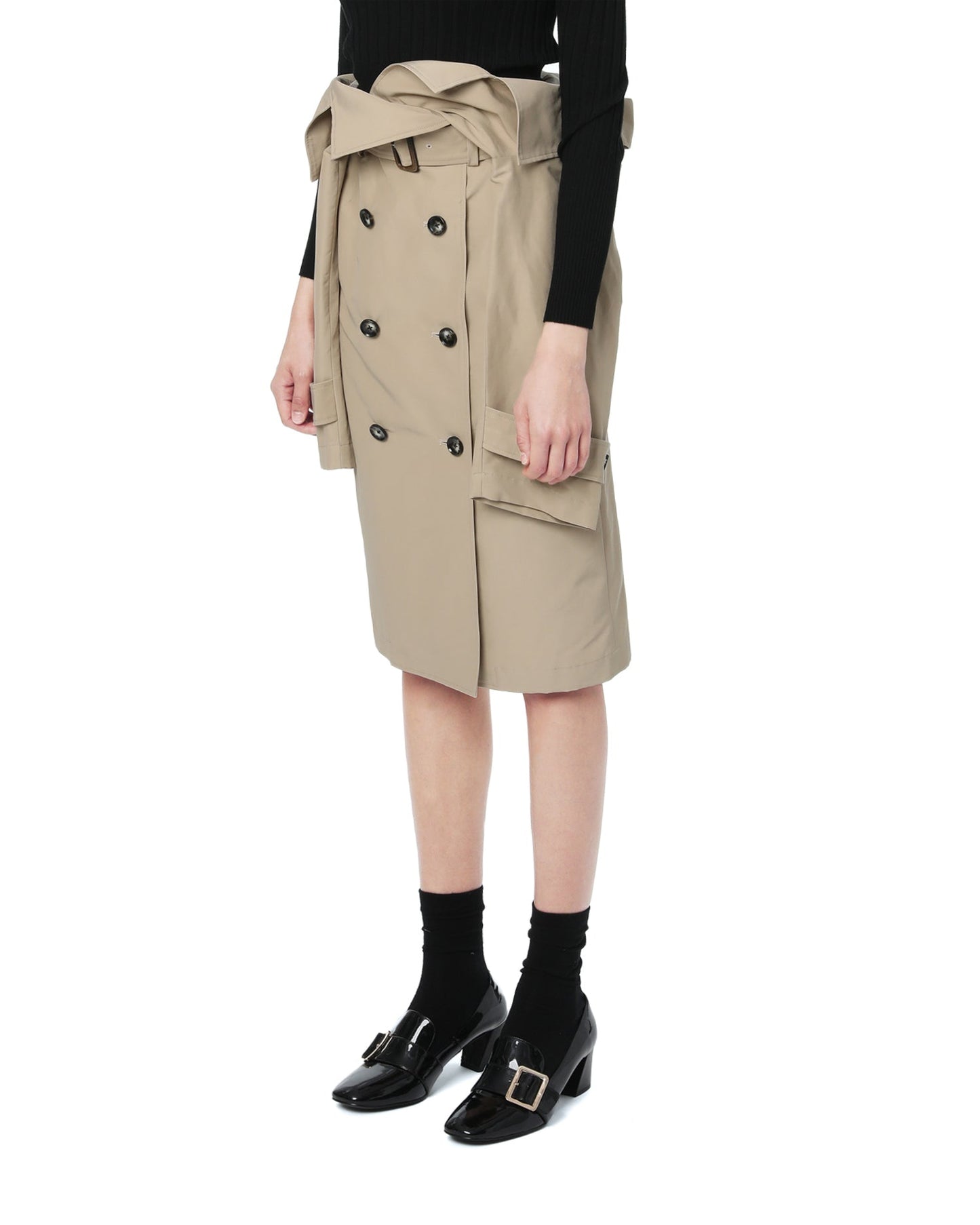 METAPHOR¡K Belted trench skirt