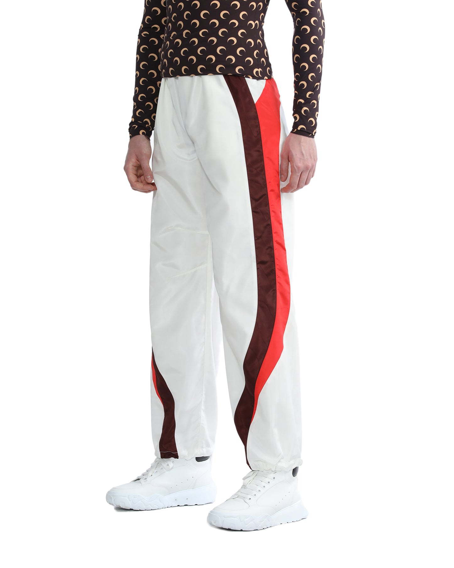 MARINE SERRE Color stripe moire track pants