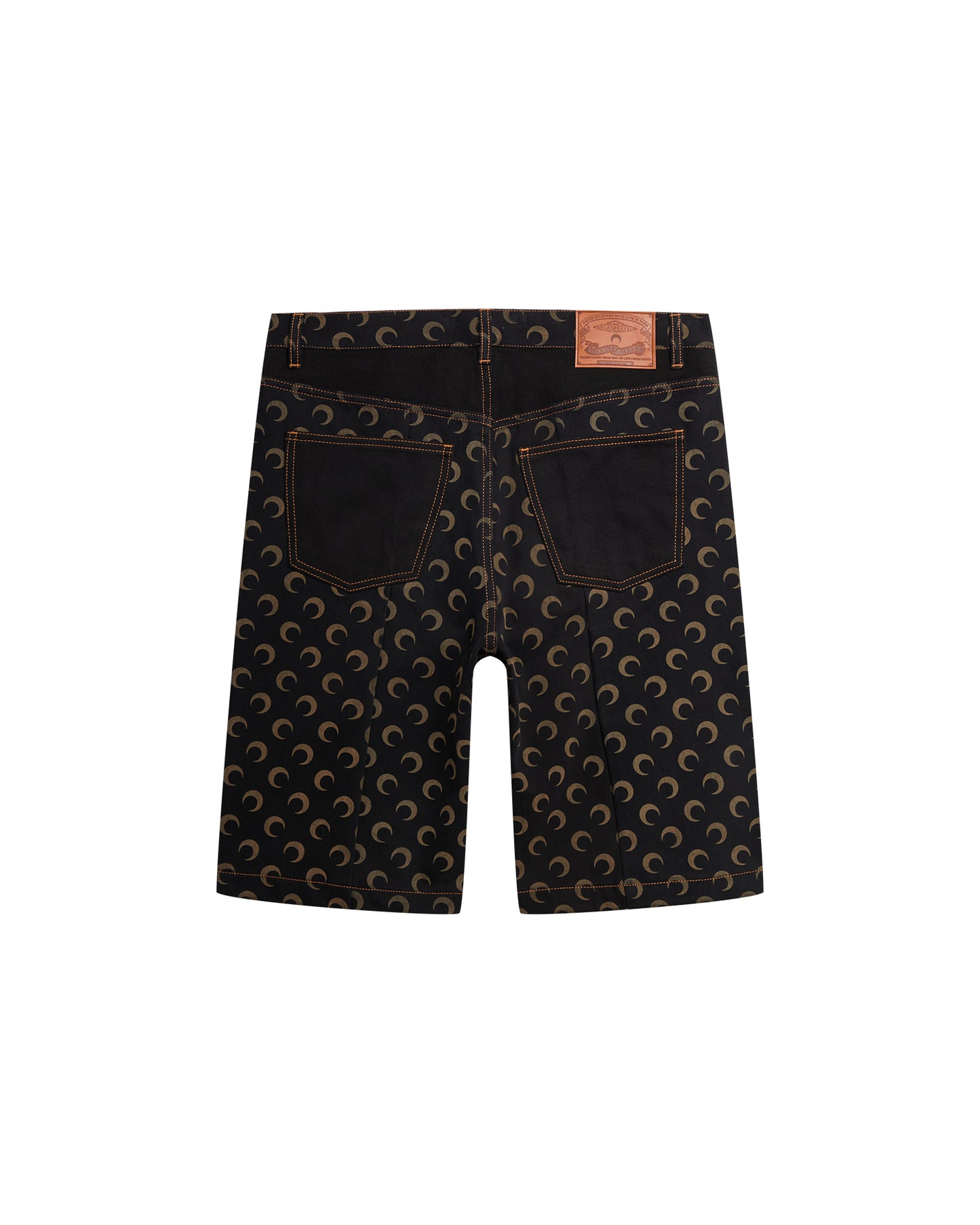 MARINE SERRE Moon-panel denim shorts