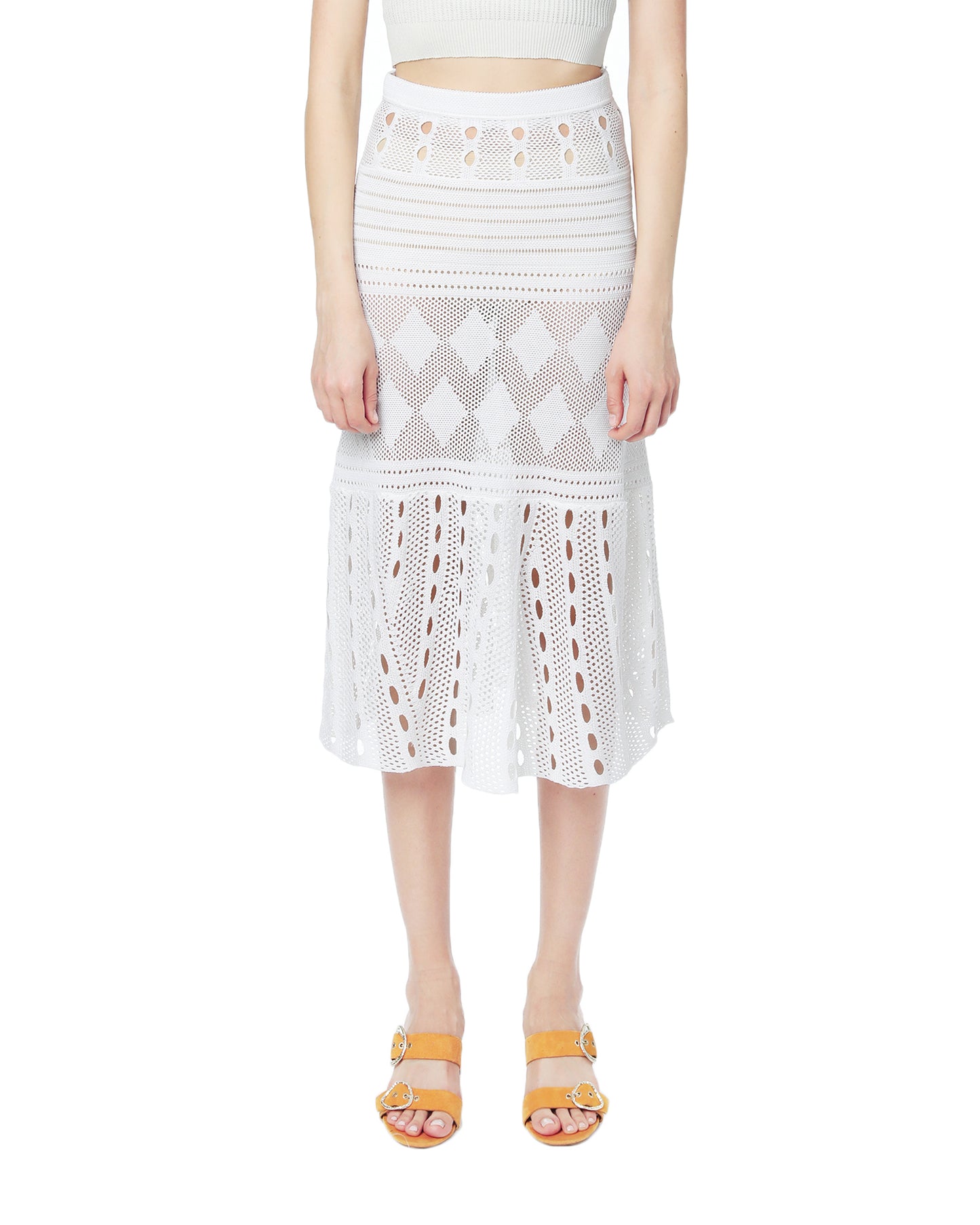 MRZ Embroidered crochet skirt