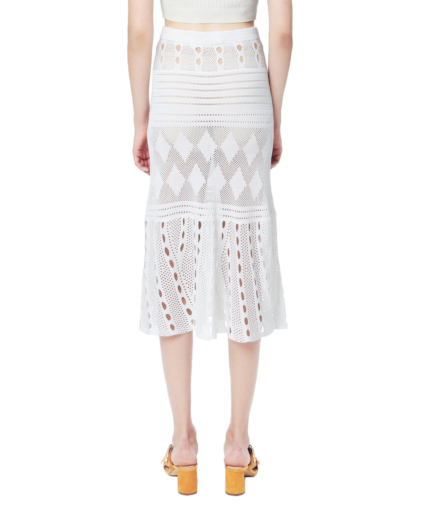 MRZ Embroidered crochet skirt