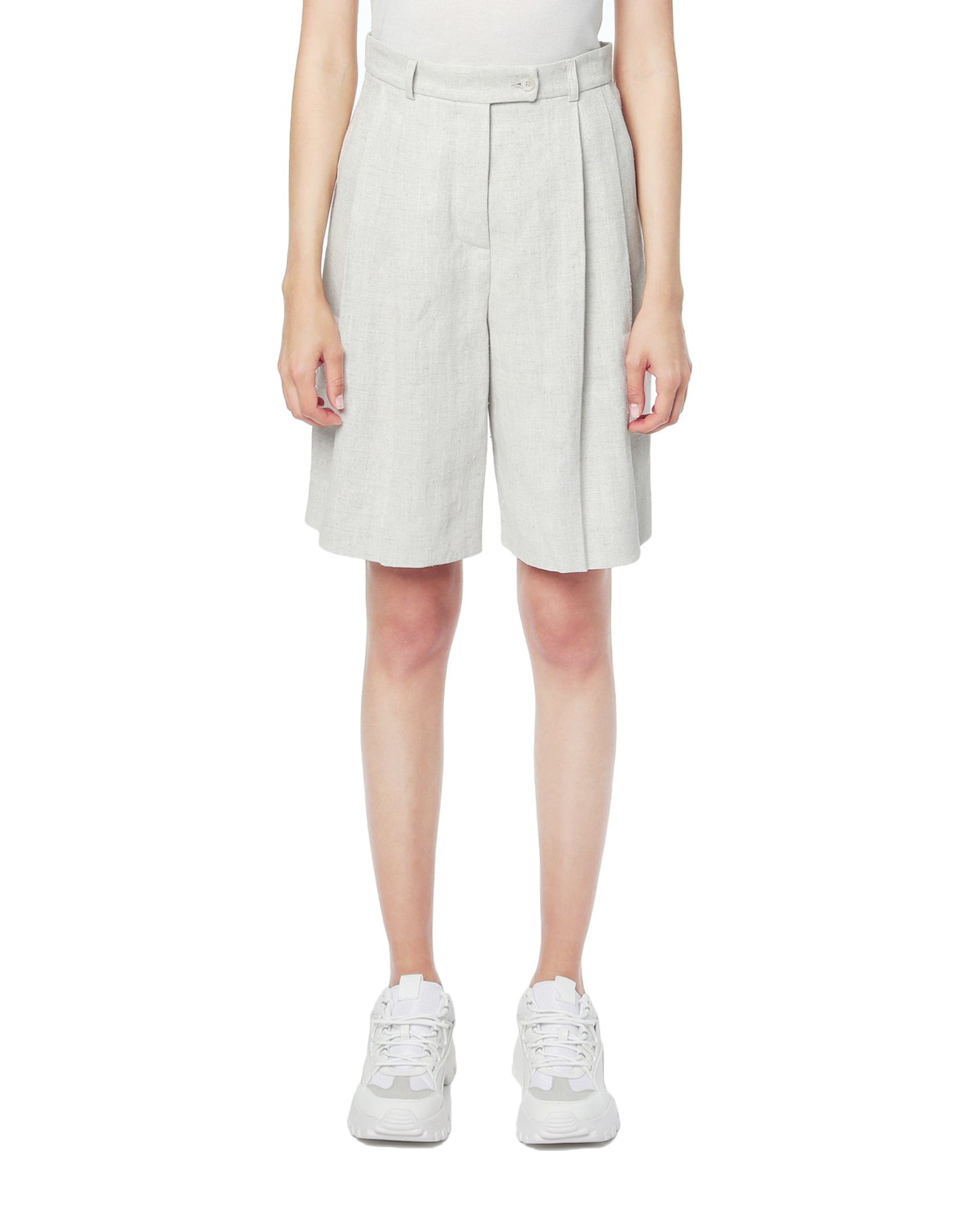 MRZ Pleated linen shorts